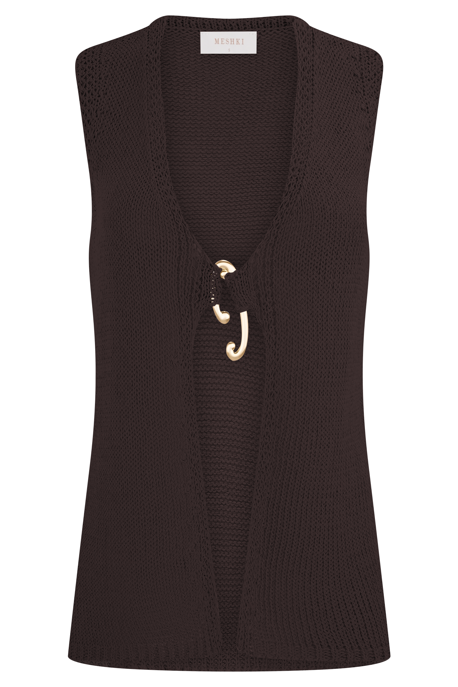 Malani Knit Top With Hardware - Chocolate #7
