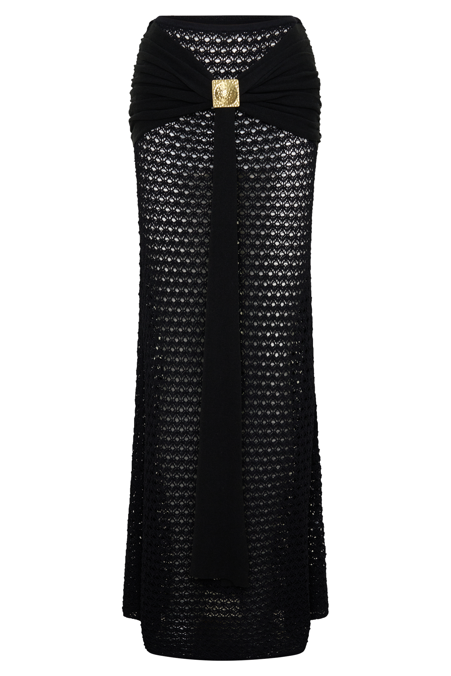Mania Crochet Maxi Skirt With Hardware - Black #9