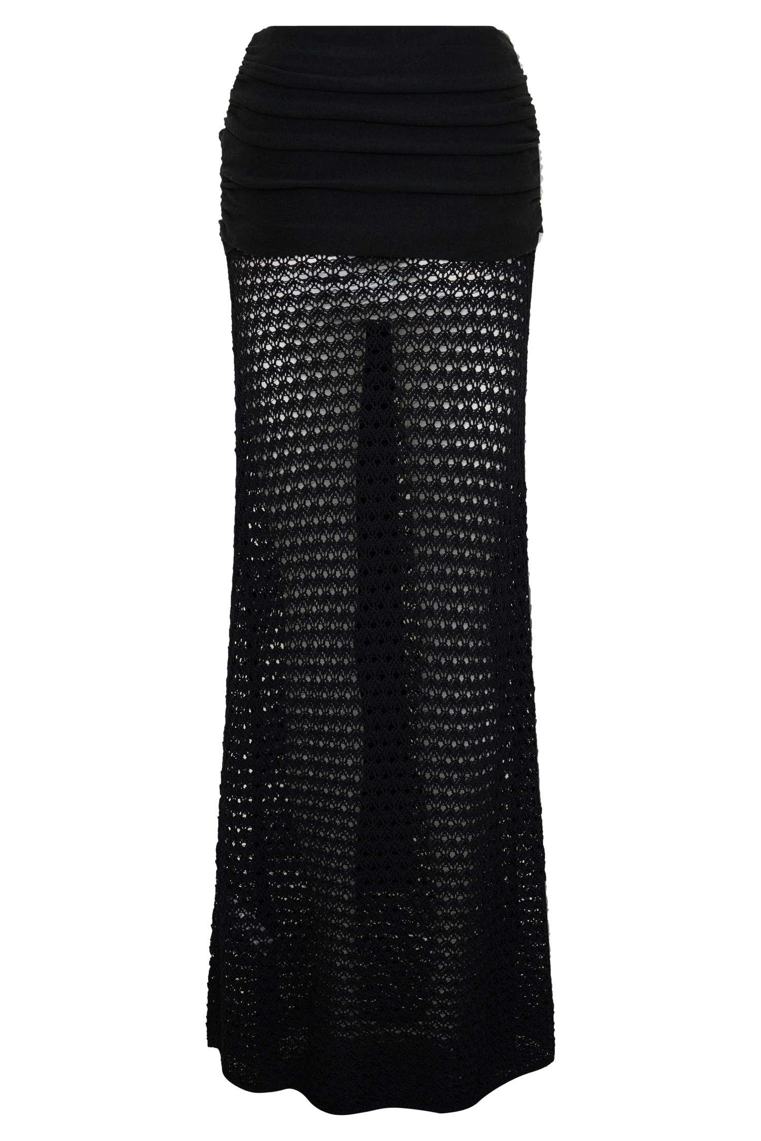 Mania Crochet Maxi Skirt With Hardware - Black #8