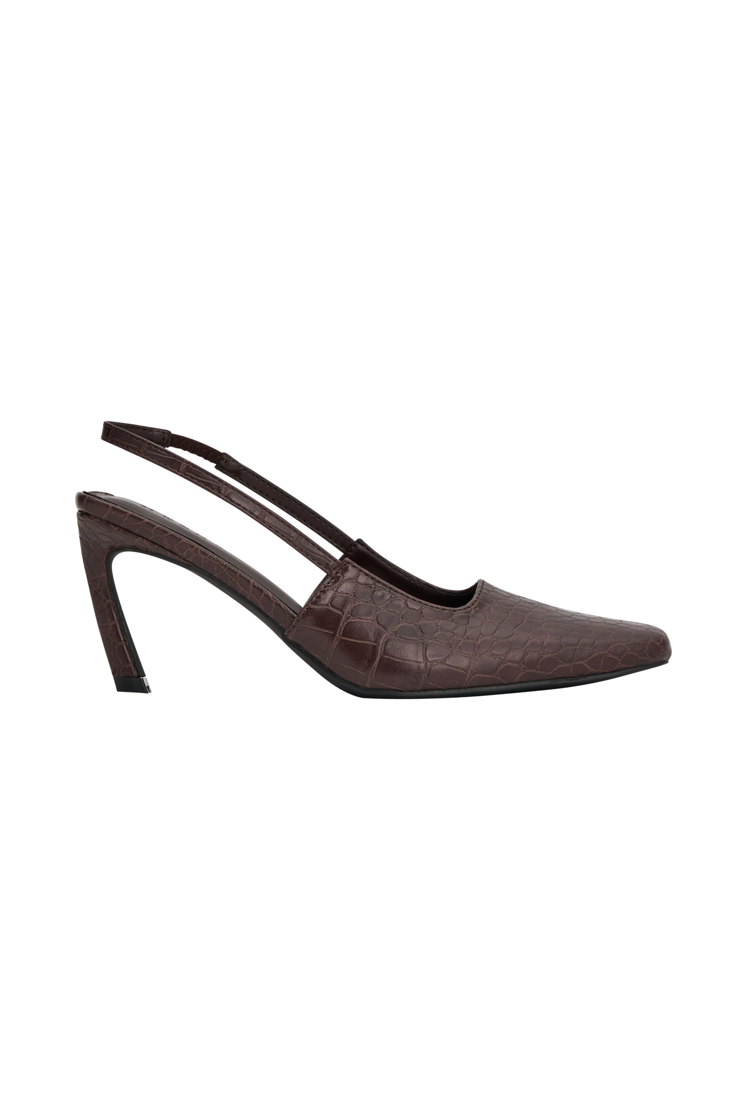 Maren Faux Leather Crocodile Heel - Chocolate #6