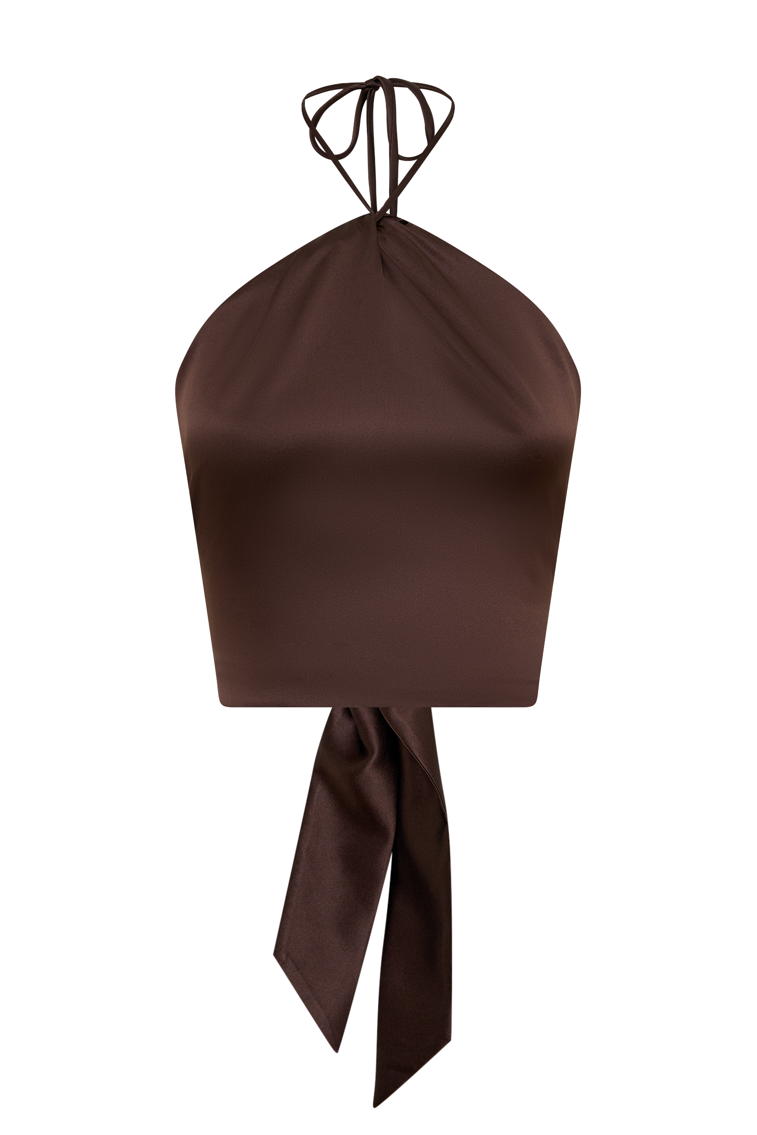 Mariana Halter Silk Blend Sleeveless Top - Dark Chocolate #8