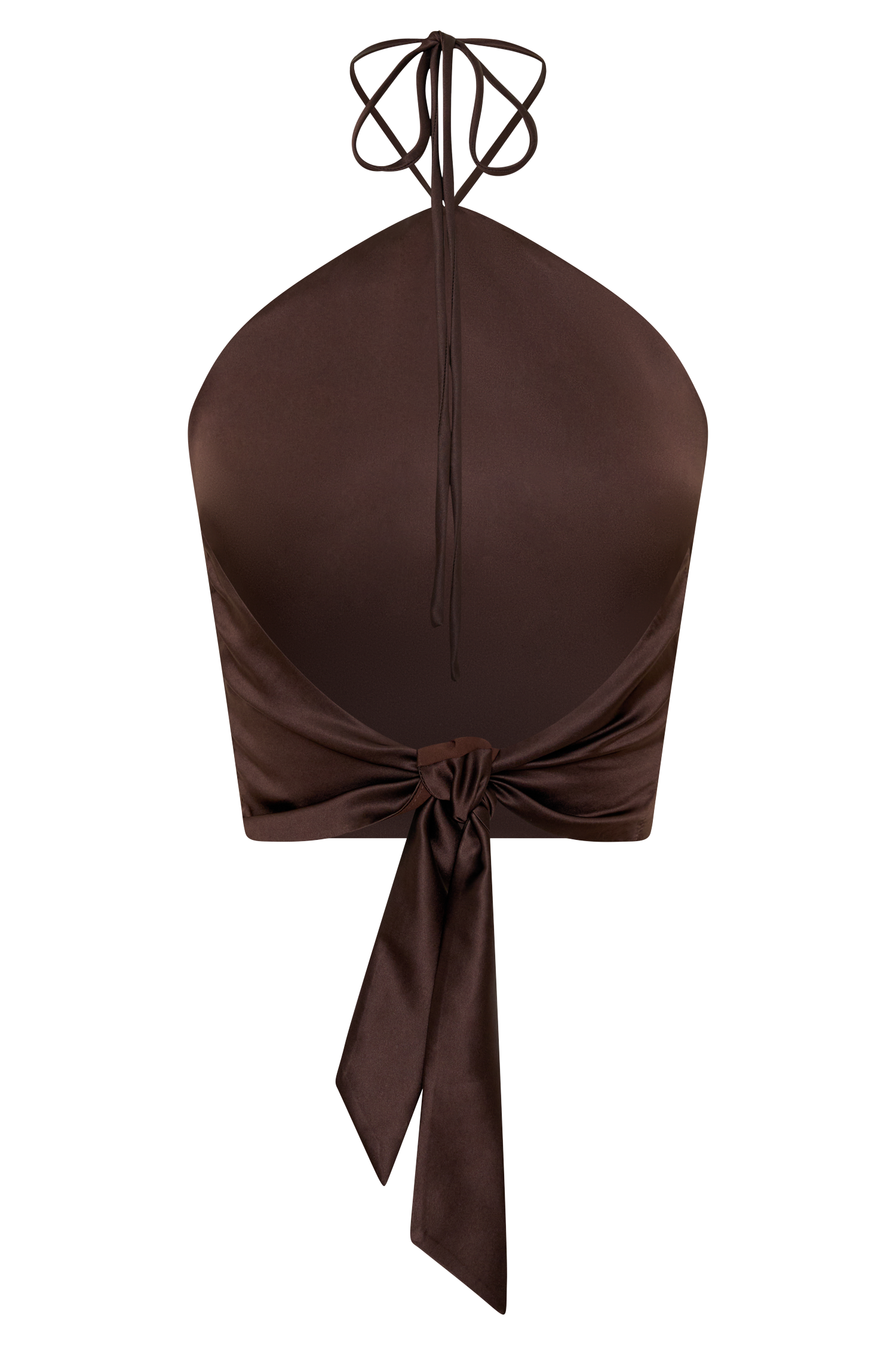 Mariana Halter Silk Blend Sleeveless Top - Dark Chocolate #7