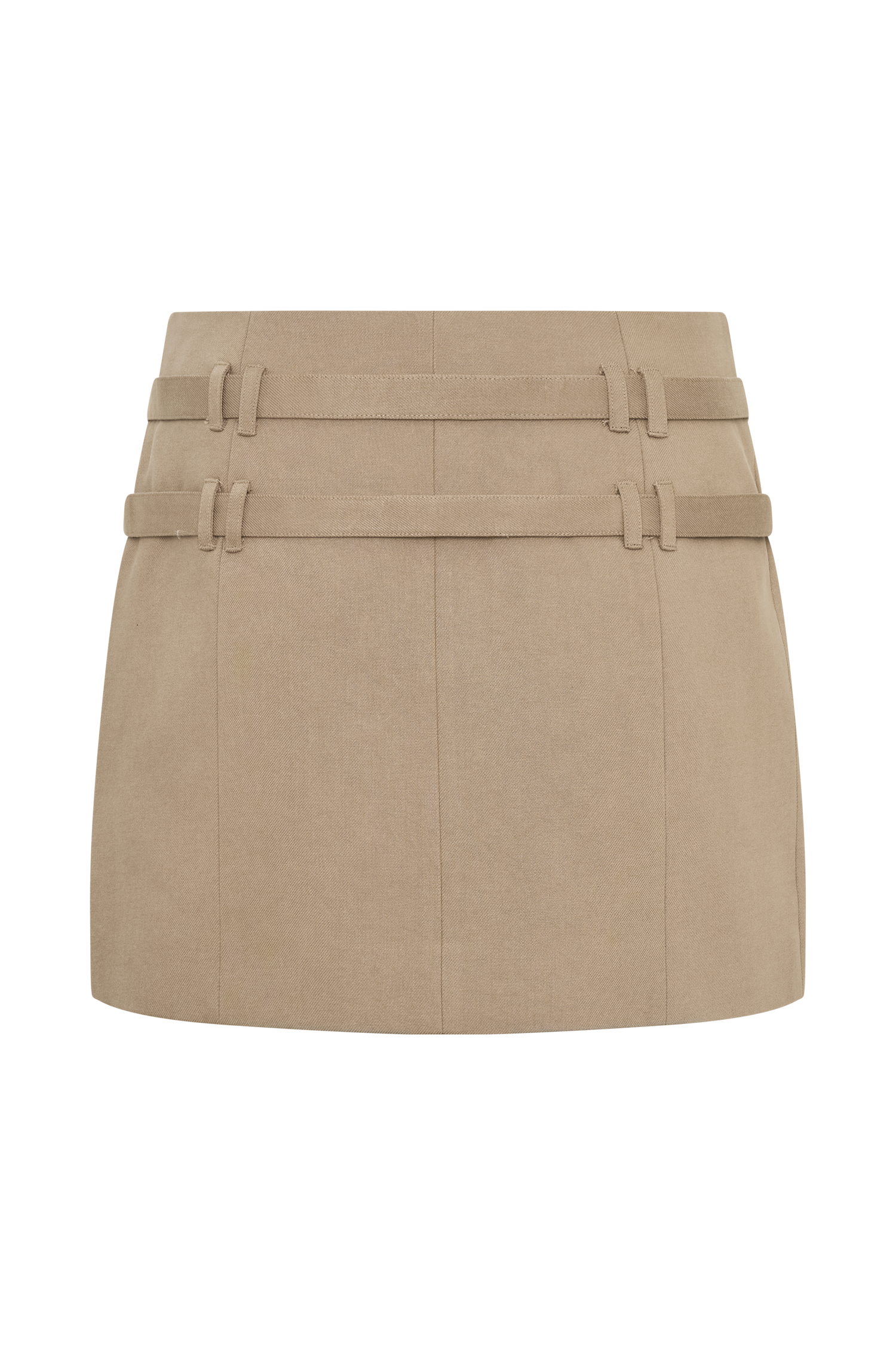Marielle Double Belt Mini Skirt - Taupe #12