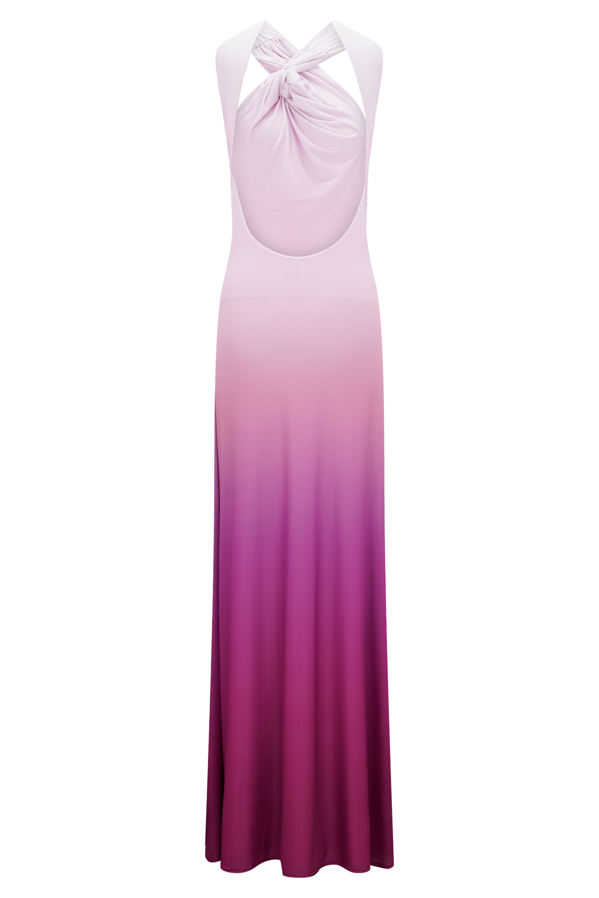 Marlee Asymmetrical Slinky Maxi Dress - Ombre Pink #6