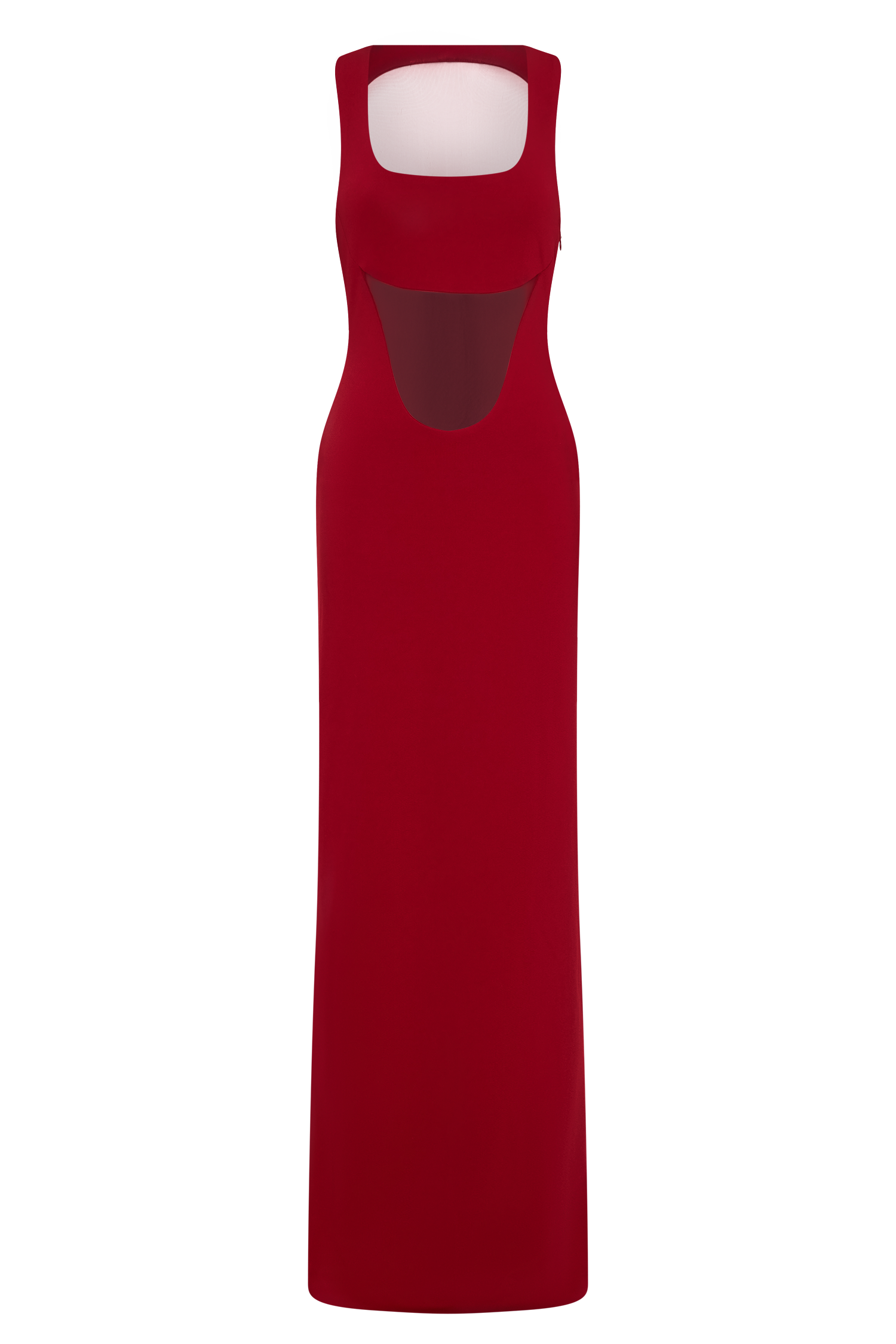 Marlon Crepe And Mesh Maxi Dress - Cherry Red #7