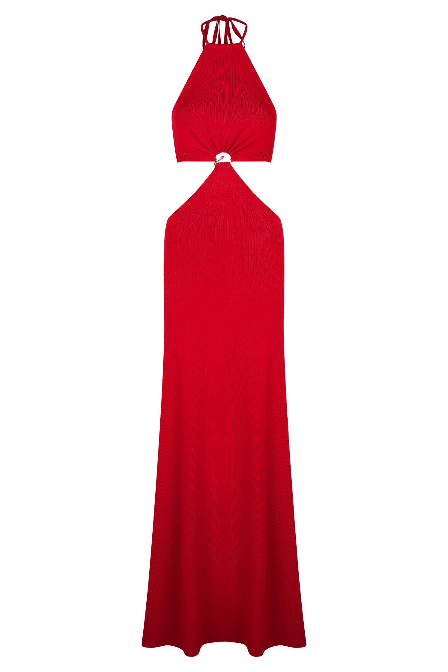 Marlowe Halter Knit Maxi Dress - Red #10