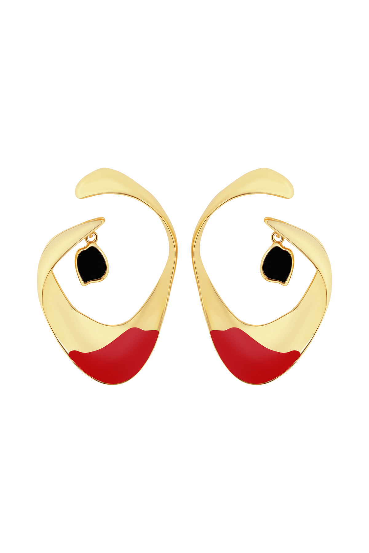 Marna Large Hoop Earrings With Stones - Gold