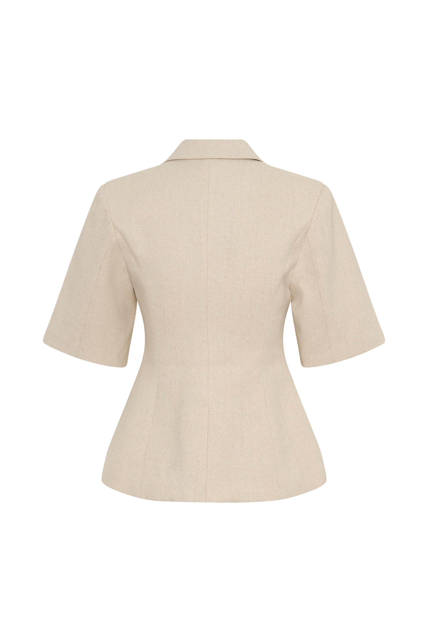 Martine Short Sleeve Linen Top - Natural #8