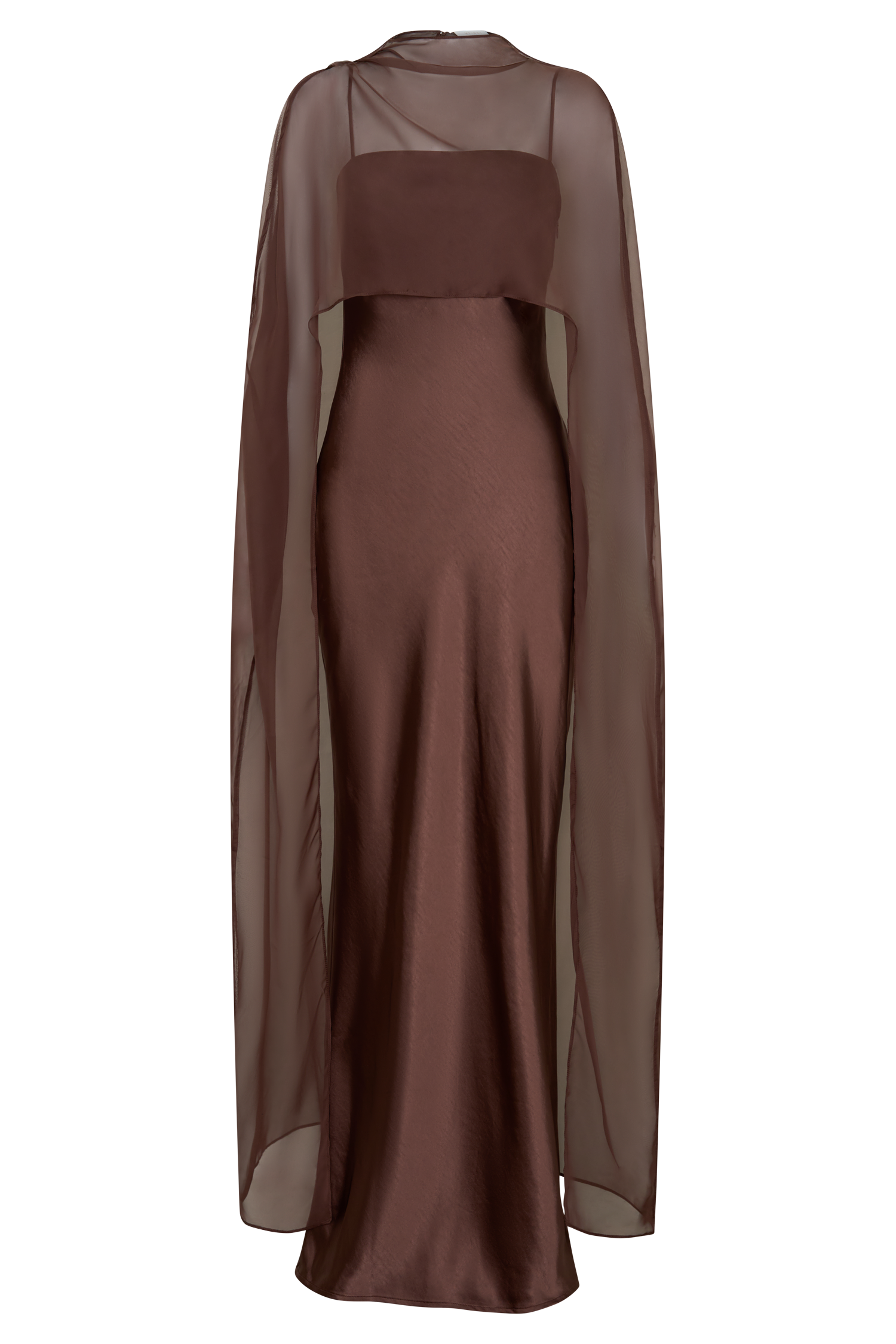 Martinne Chiffon Overlay Maxi Dress - Mocha #9