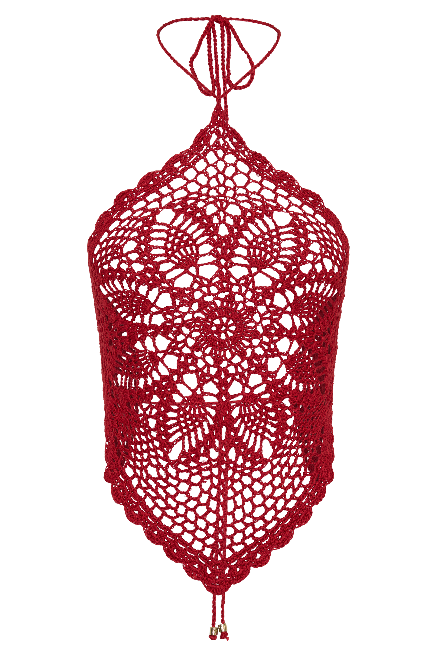 Marvin Crochet Halter Top - Red