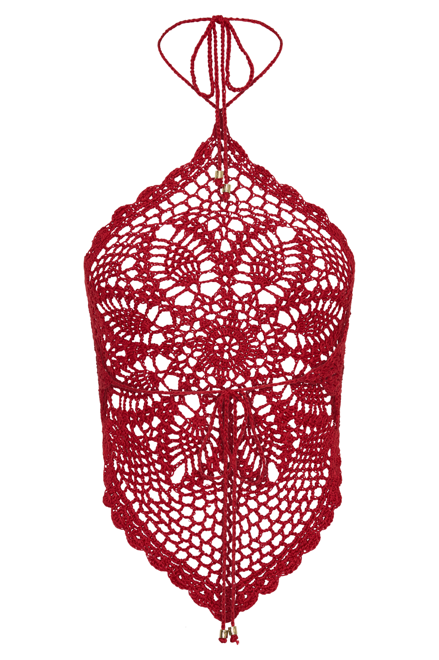 Marvin Crochet Halter Top - Red