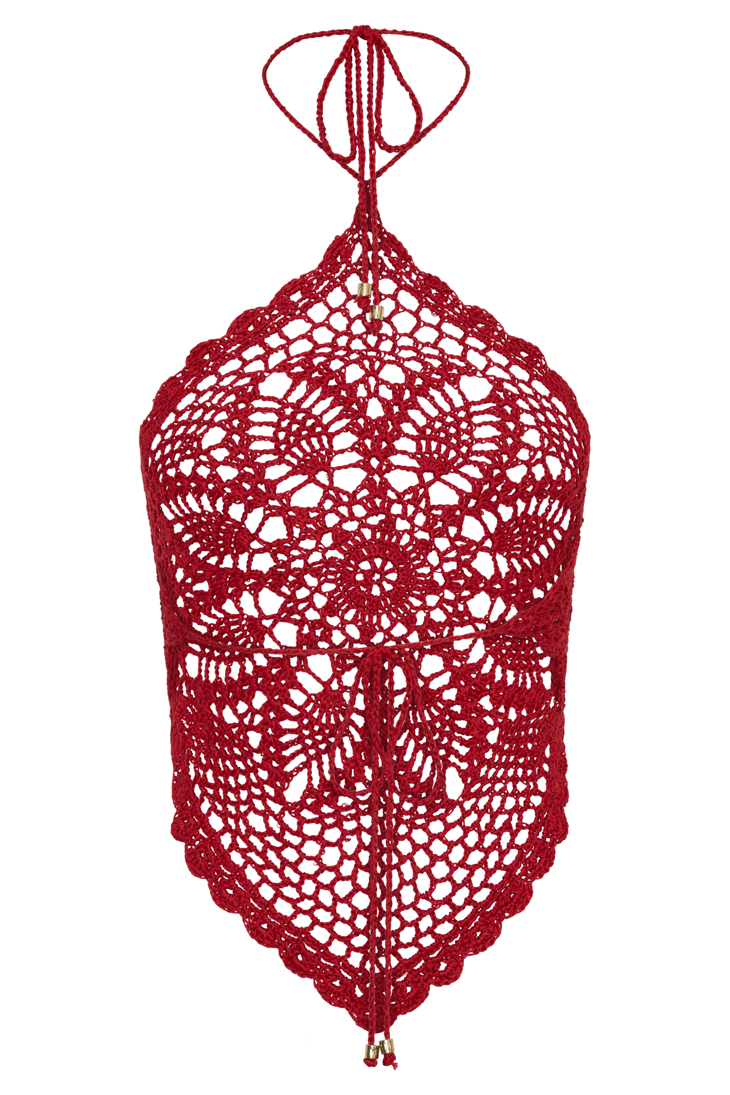 Marvin Crochet Halter Top - Red #8