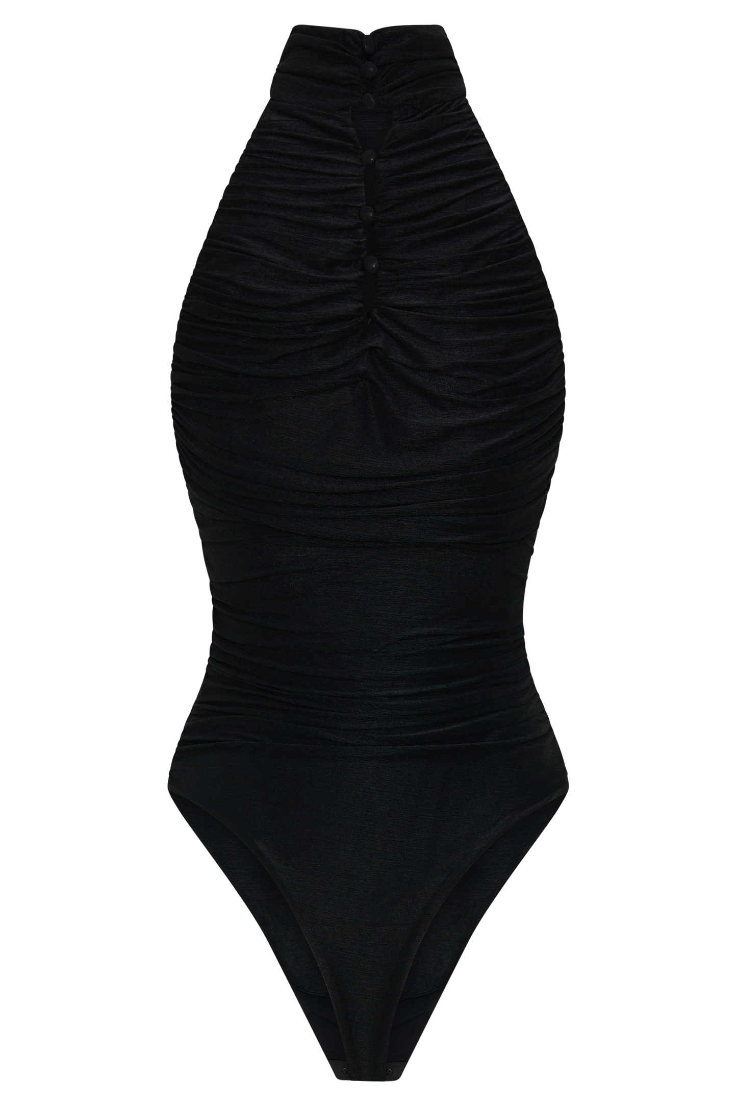 Matilda Ruched Mesh Bodysuit - Black