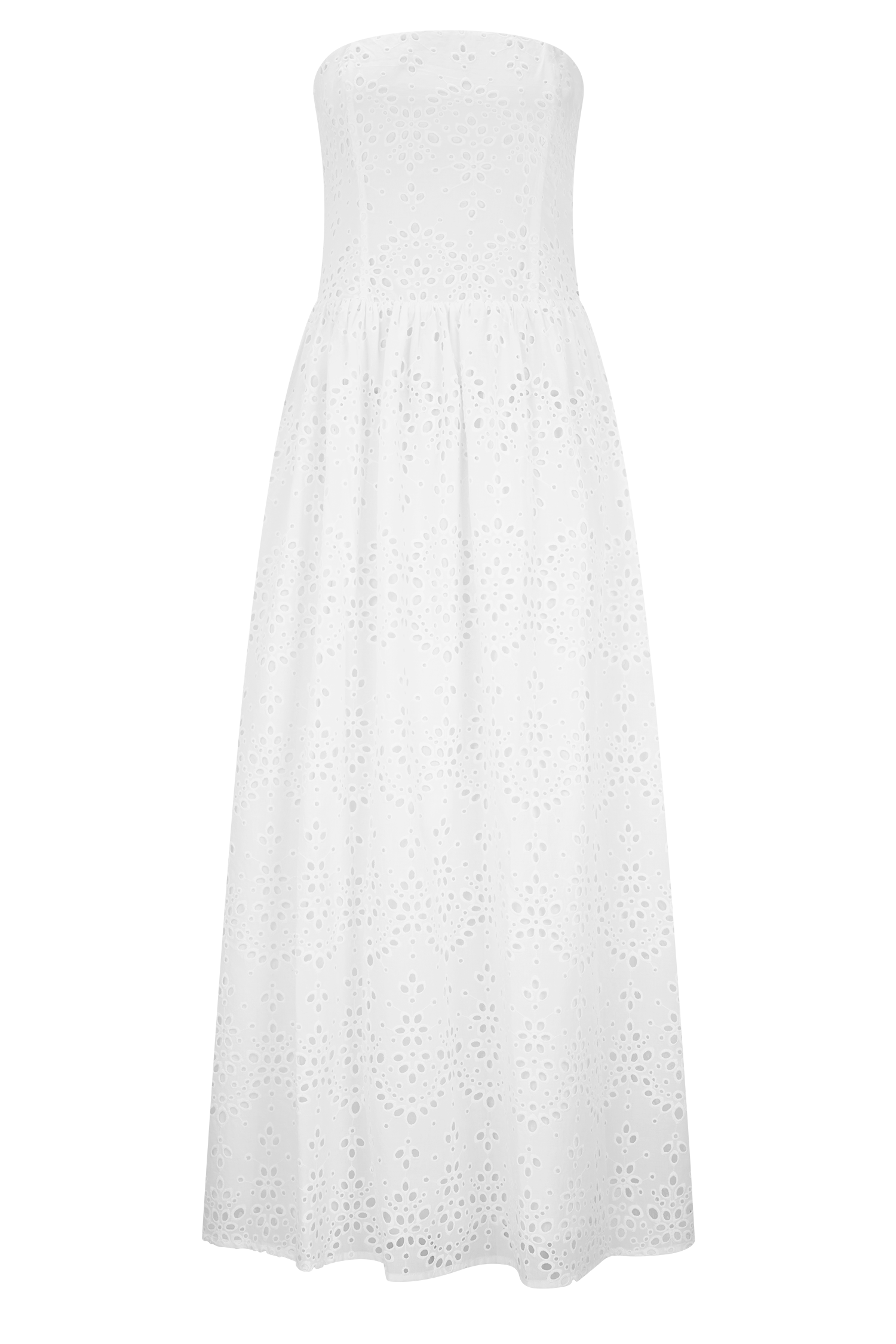 Maureen Broderie Strapless Maxi Dress - White #11