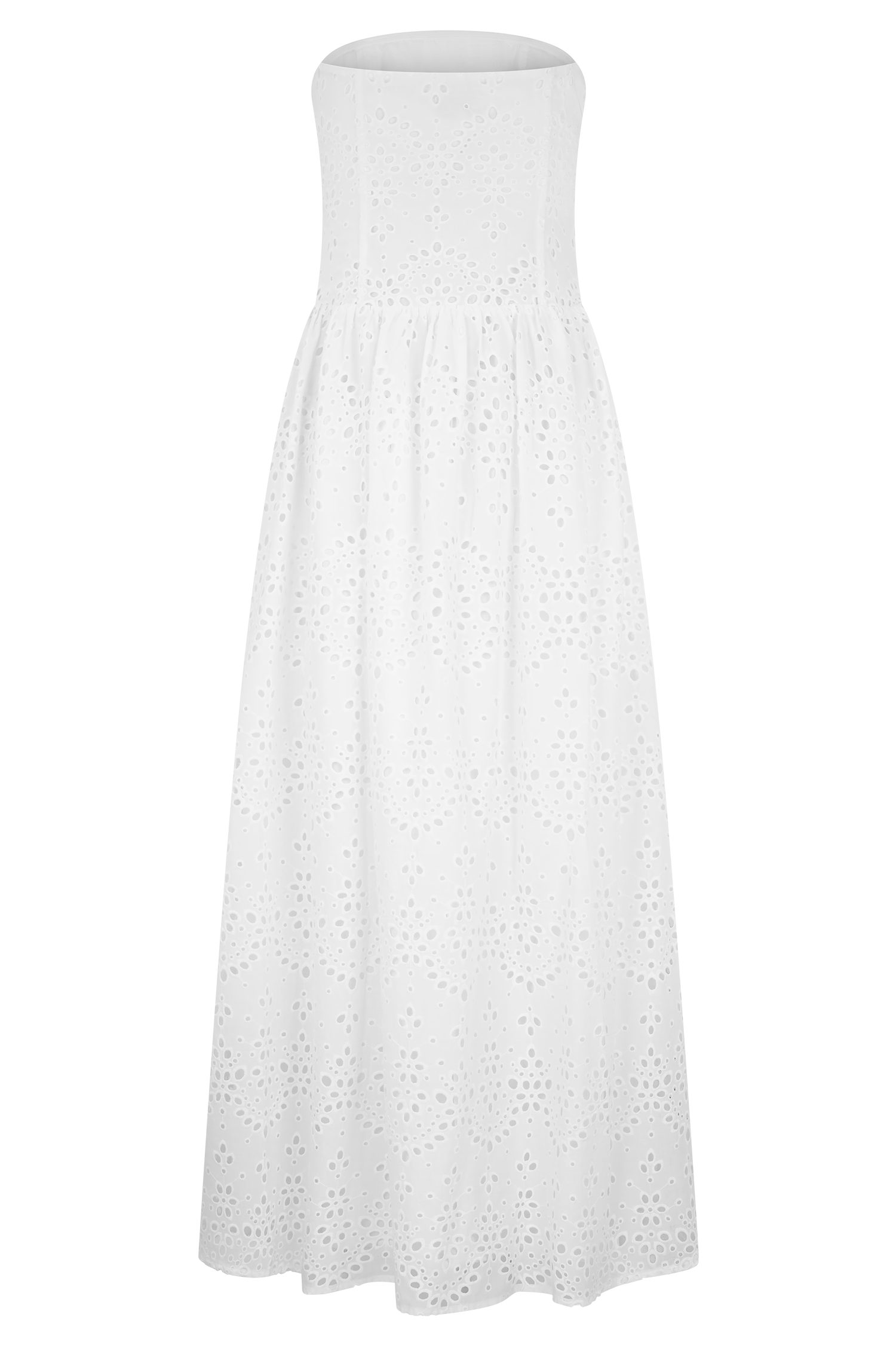 Maureen Broderie Strapless Maxi Dress - White #10