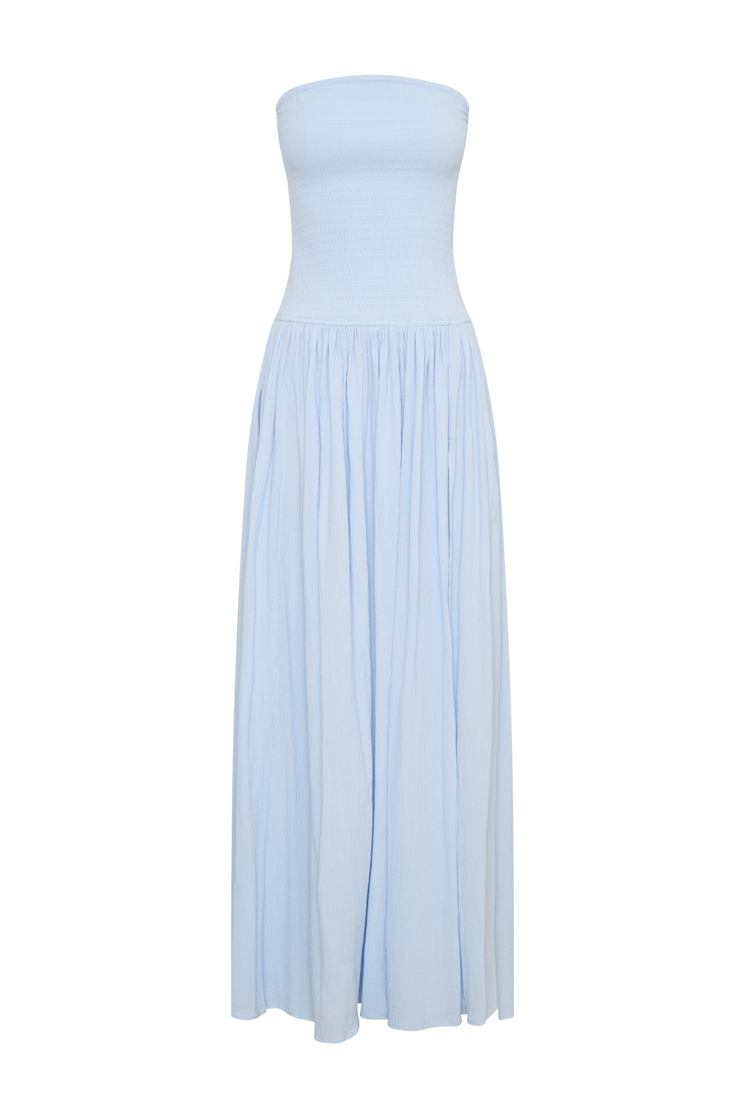 Maureen Cotton Shirring Maxi Dress - Powder Blue #11