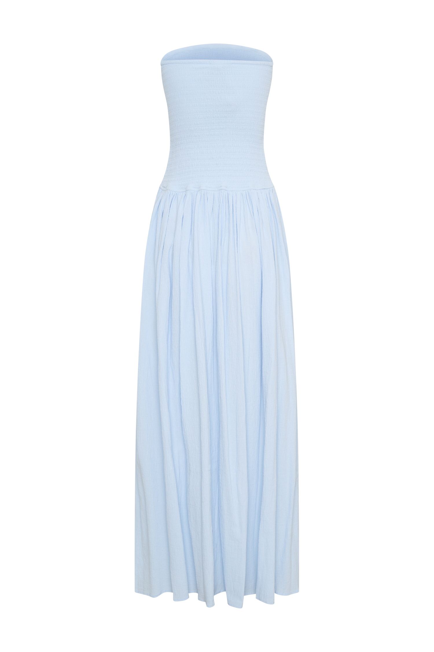 Maureen Cotton Shirring Maxi Dress - Powder Blue #10