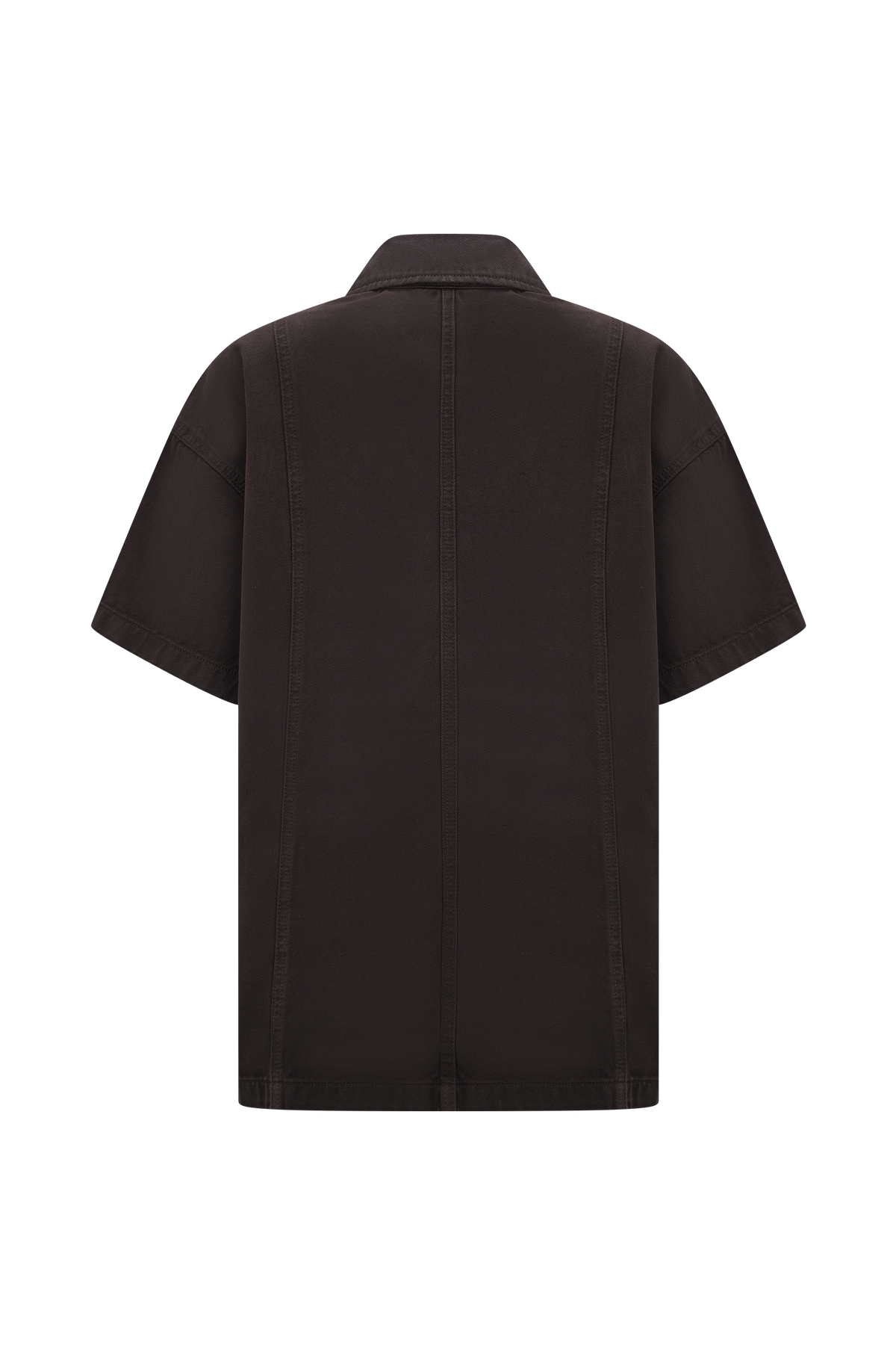 Maya Oversized Denim Shirt - Chocolate #10