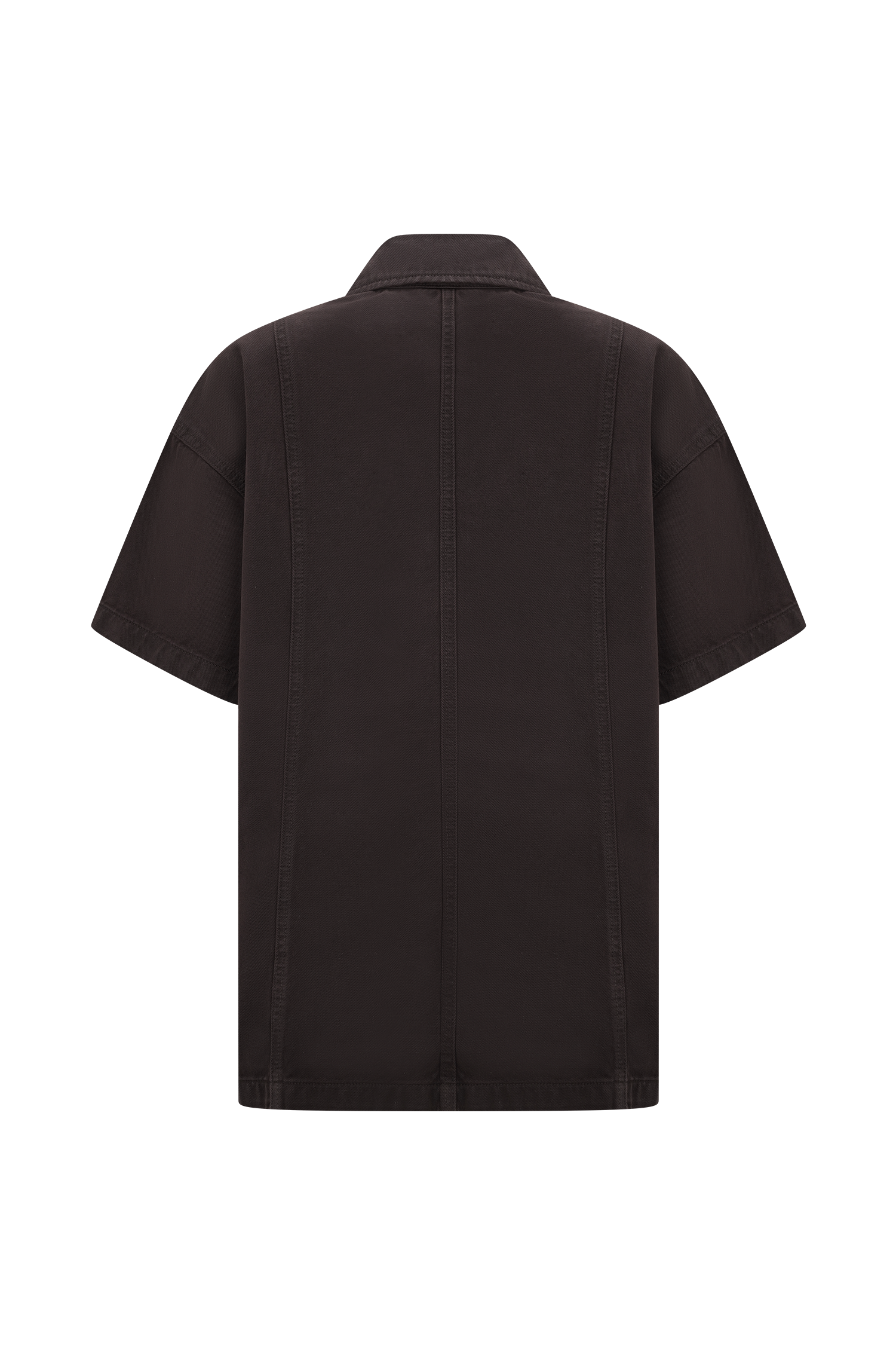 Maya Oversized Denim Shirt - Chocolate #10