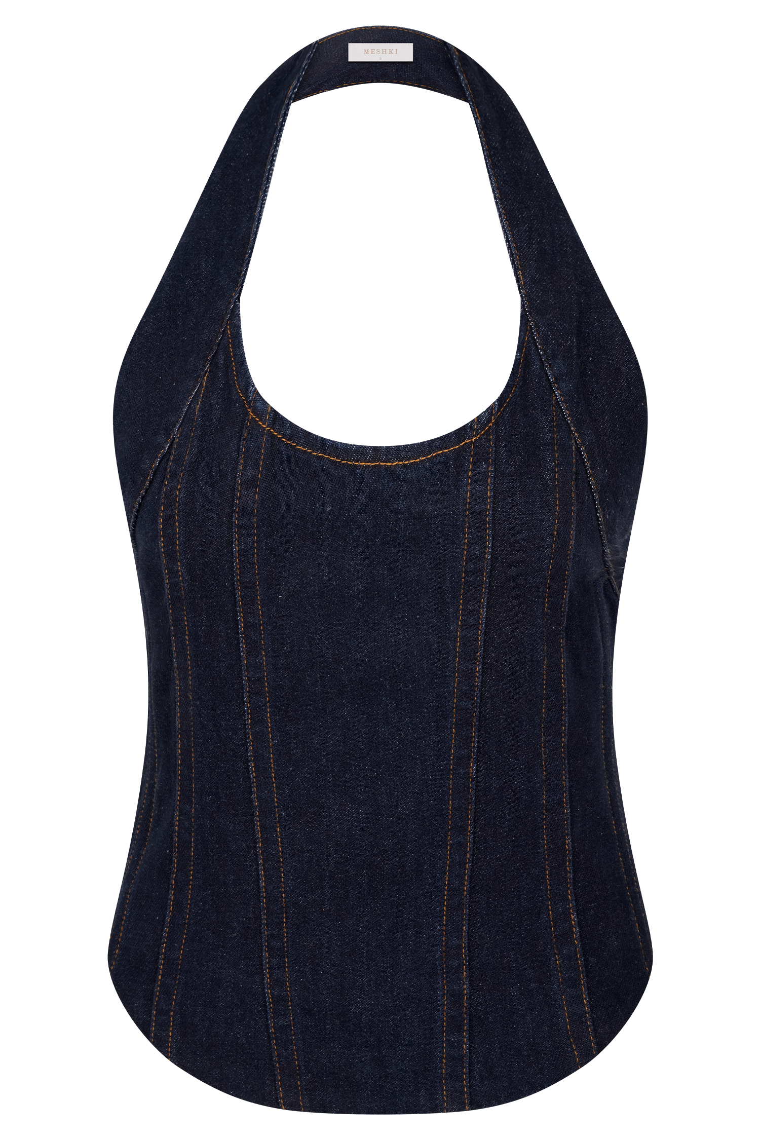 Meadow Denim Corset Halter Top - Indigo Blue #10