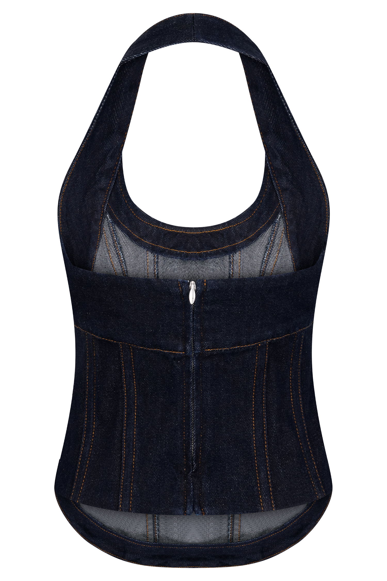 Meadow Denim Corset Halter Top - Indigo Blue #9