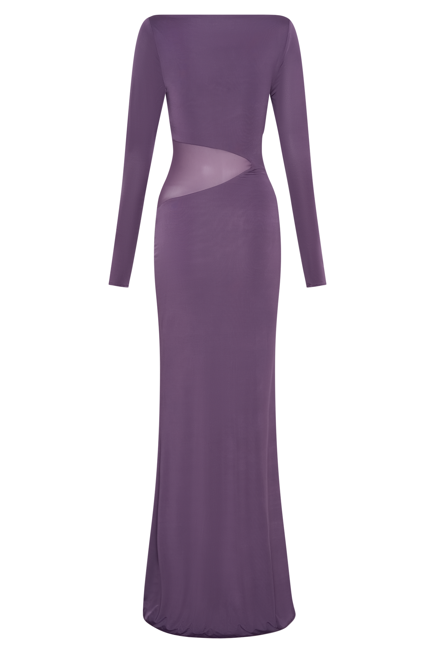 Megan Slinky And Mesh Maxi Dress - Purple