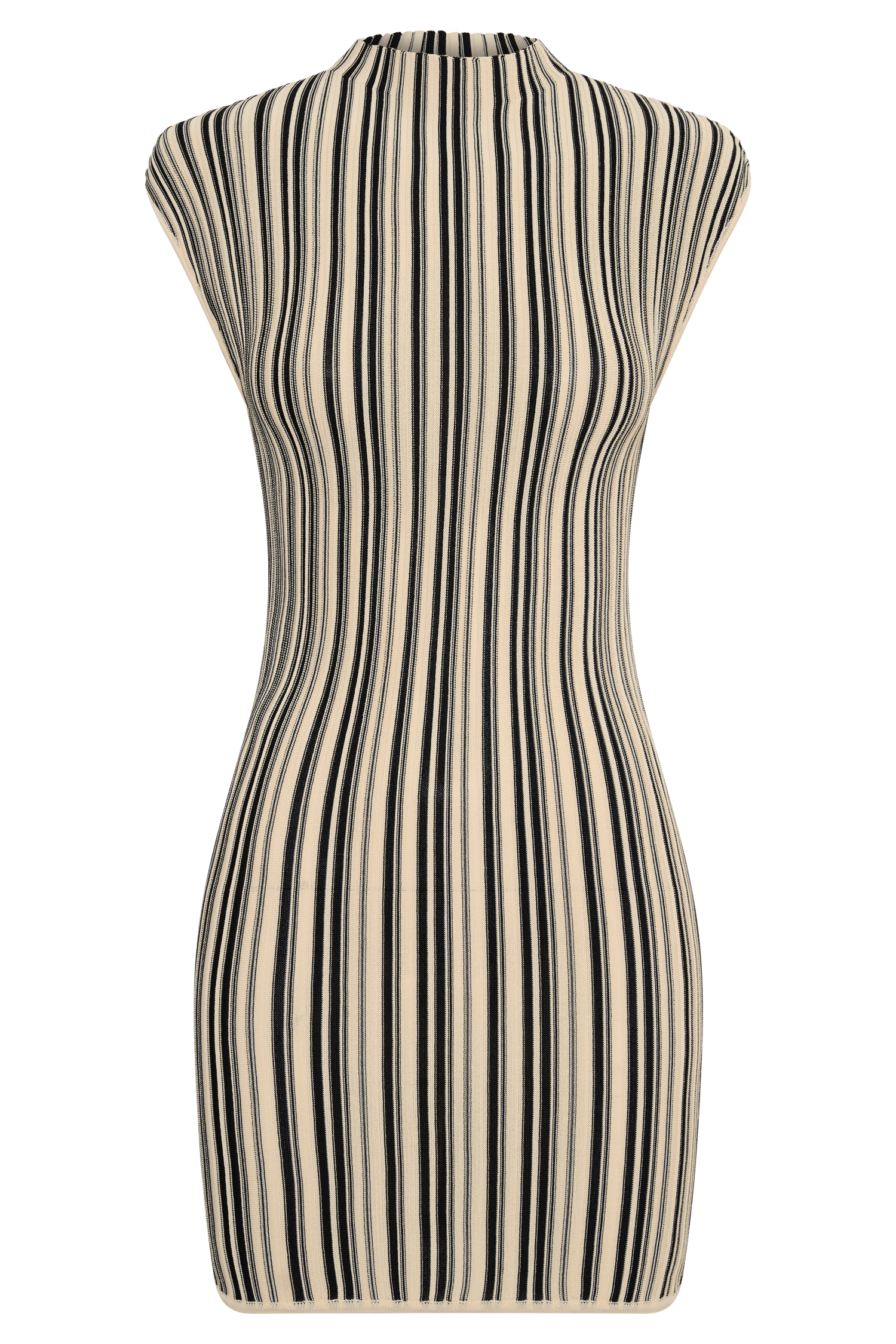 Meggie Striped Sleeveless Mini Dress - Black/Ivory #9