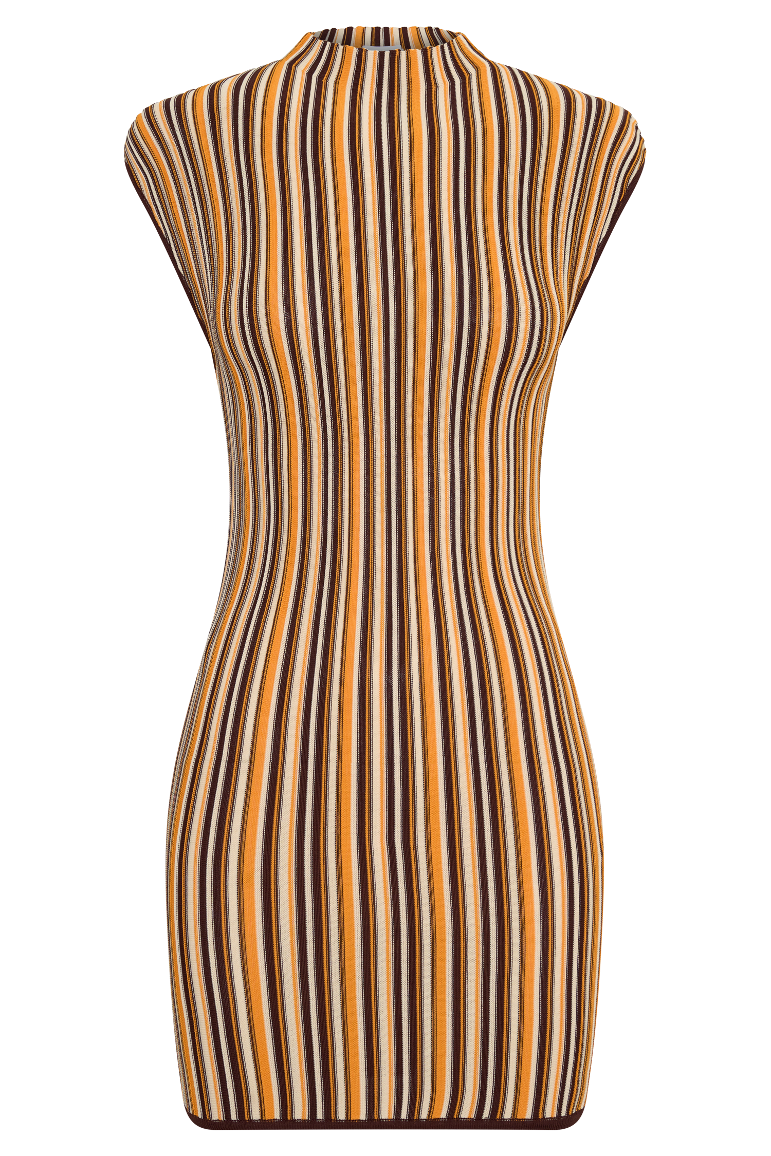 Meggie Striped Sleeveless Mini Dress - Orange/Chocolate #8
