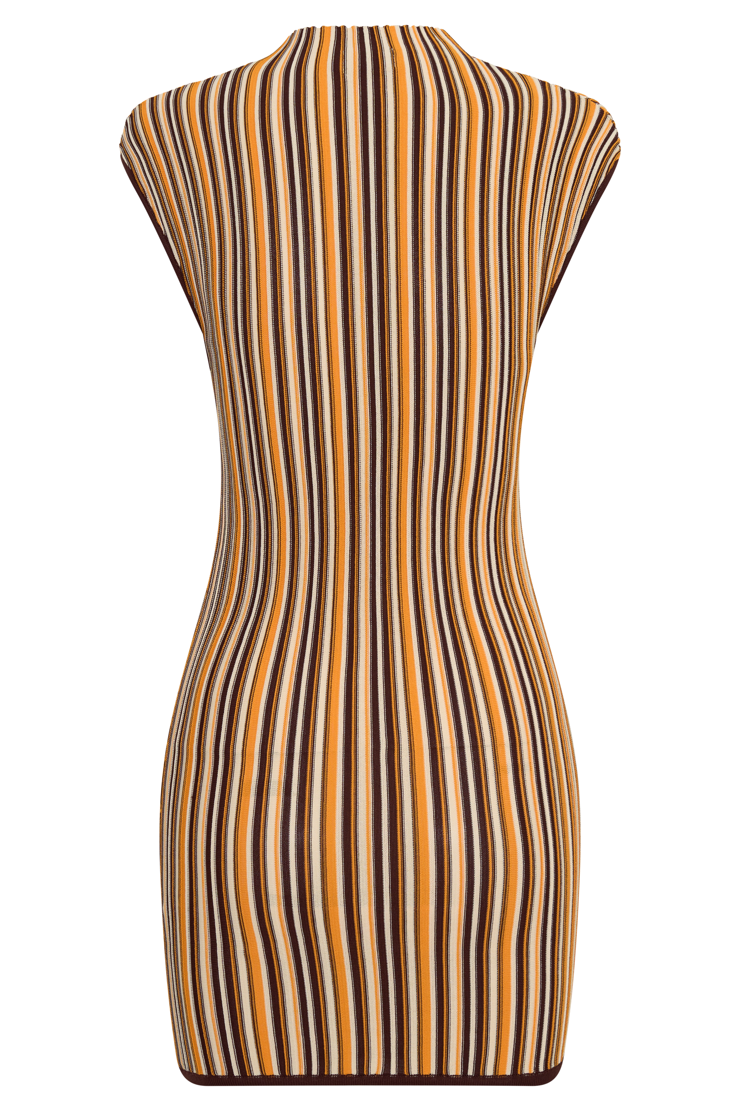 Meggie Striped Sleeveless Mini Dress - Orange/Chocolate #9