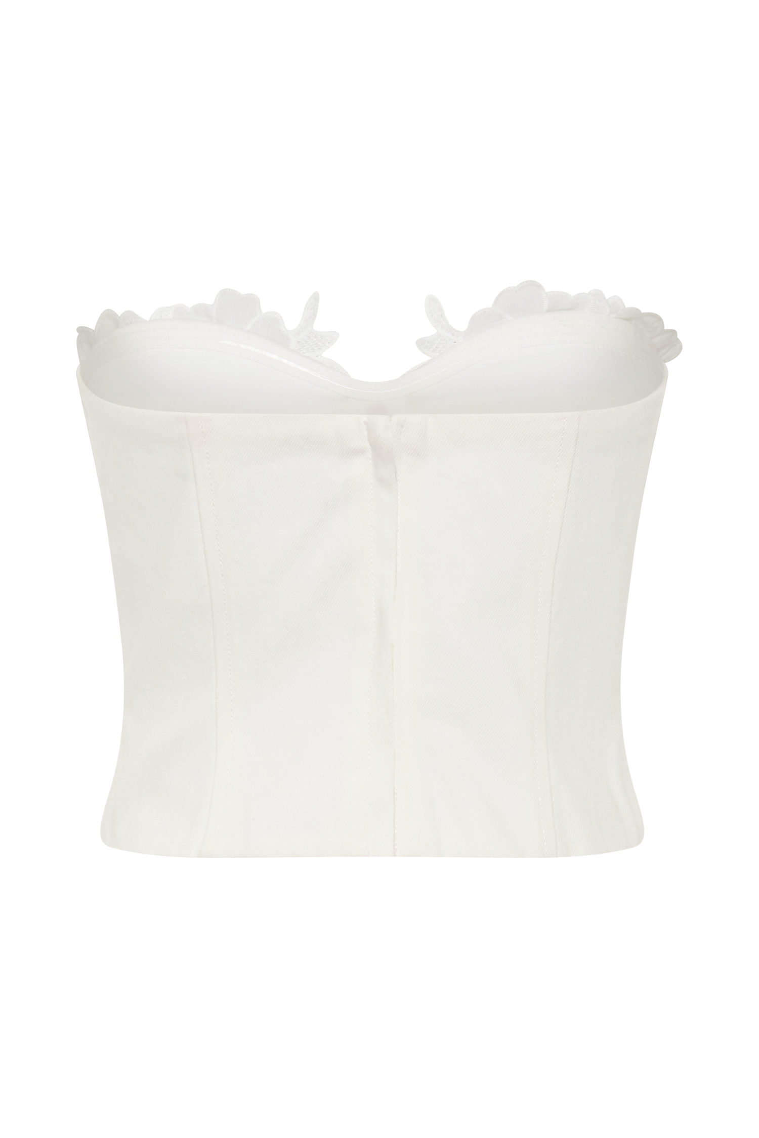 Melany Applique Denim Bustier - White #8