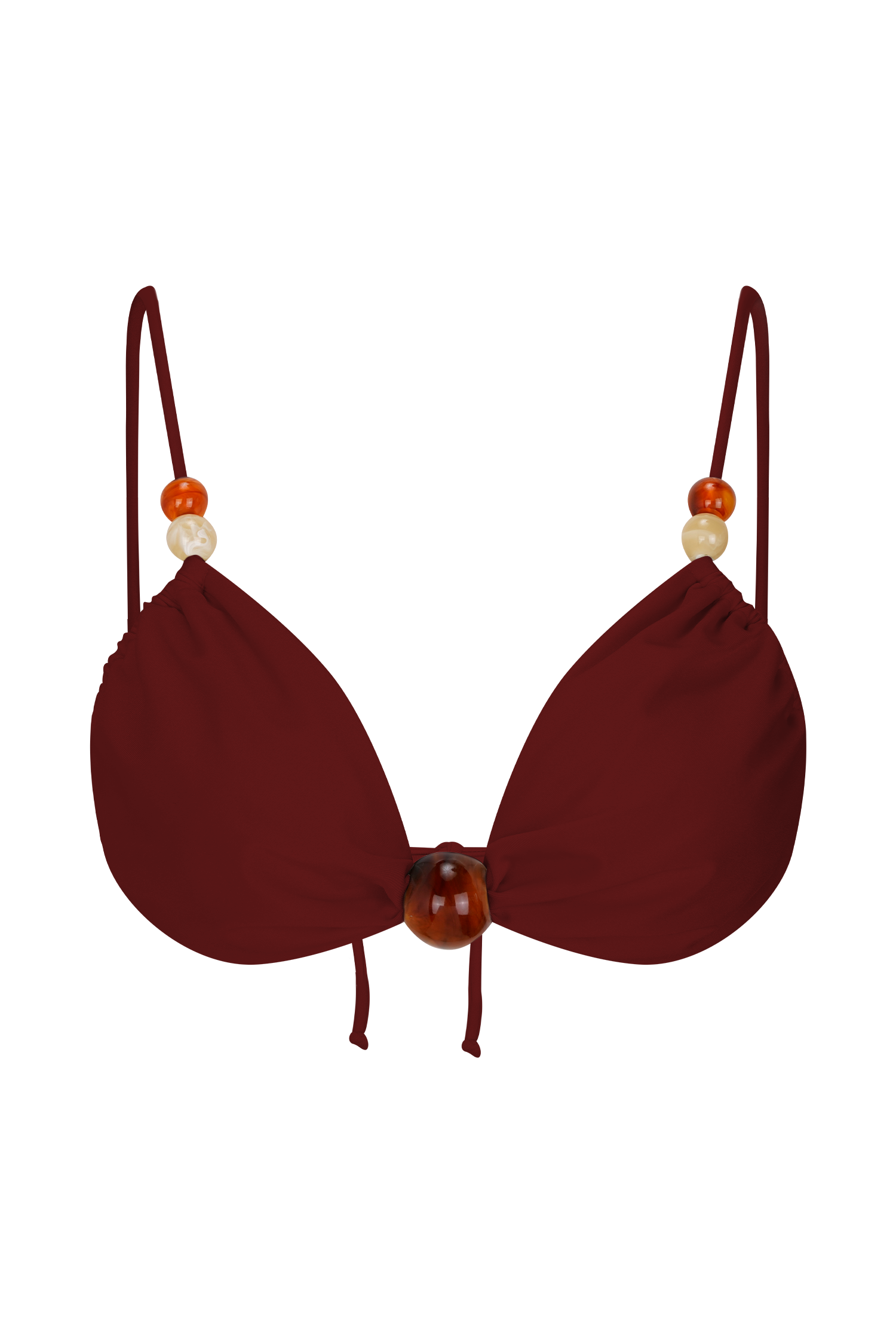 Memphis Beaded Bikini Top - Wine #10
