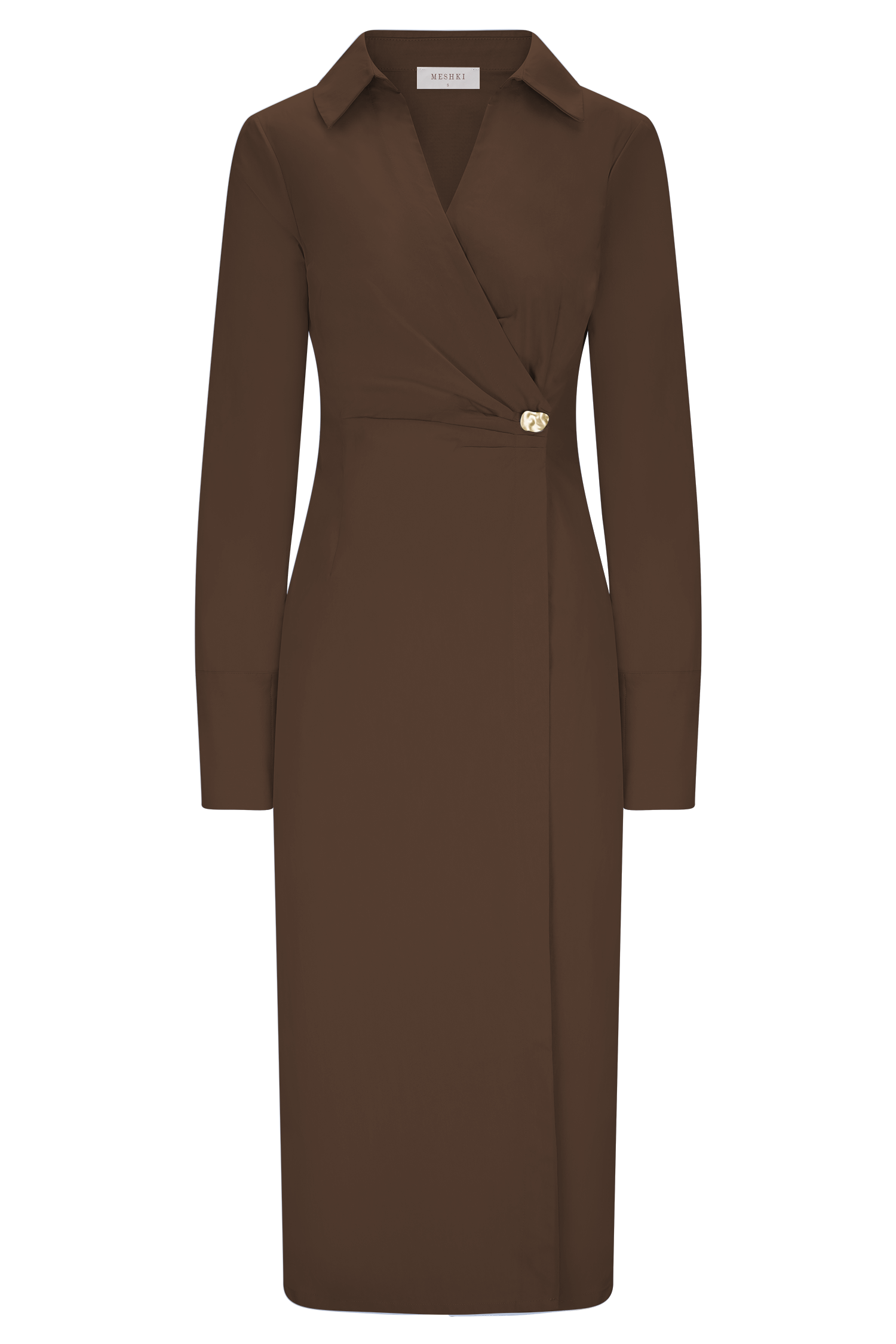 Mikaila Asymmetric Shirt Dress - Dark Chocolate #9