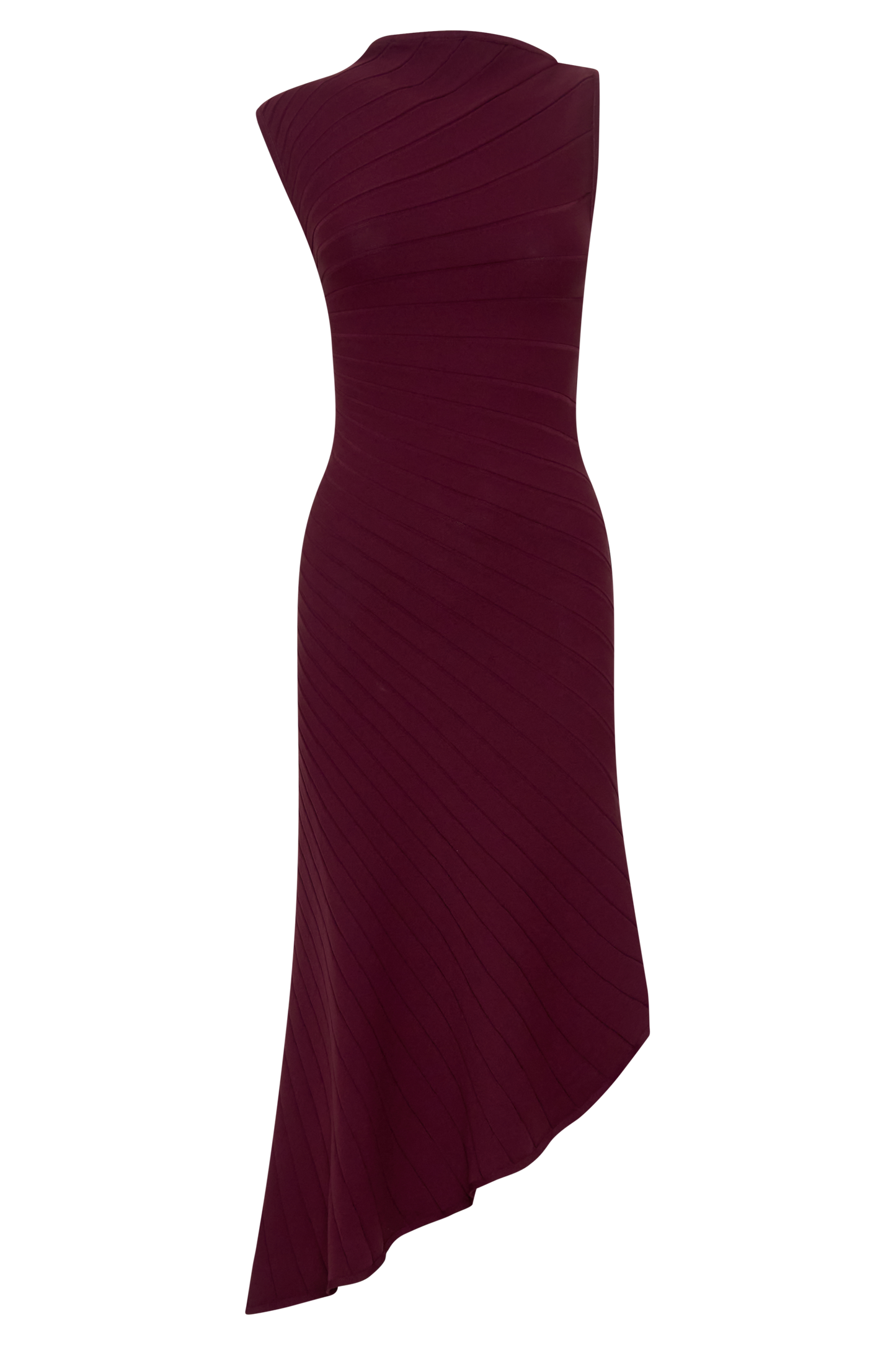Milasandra Pleated Knit Dress - Plum