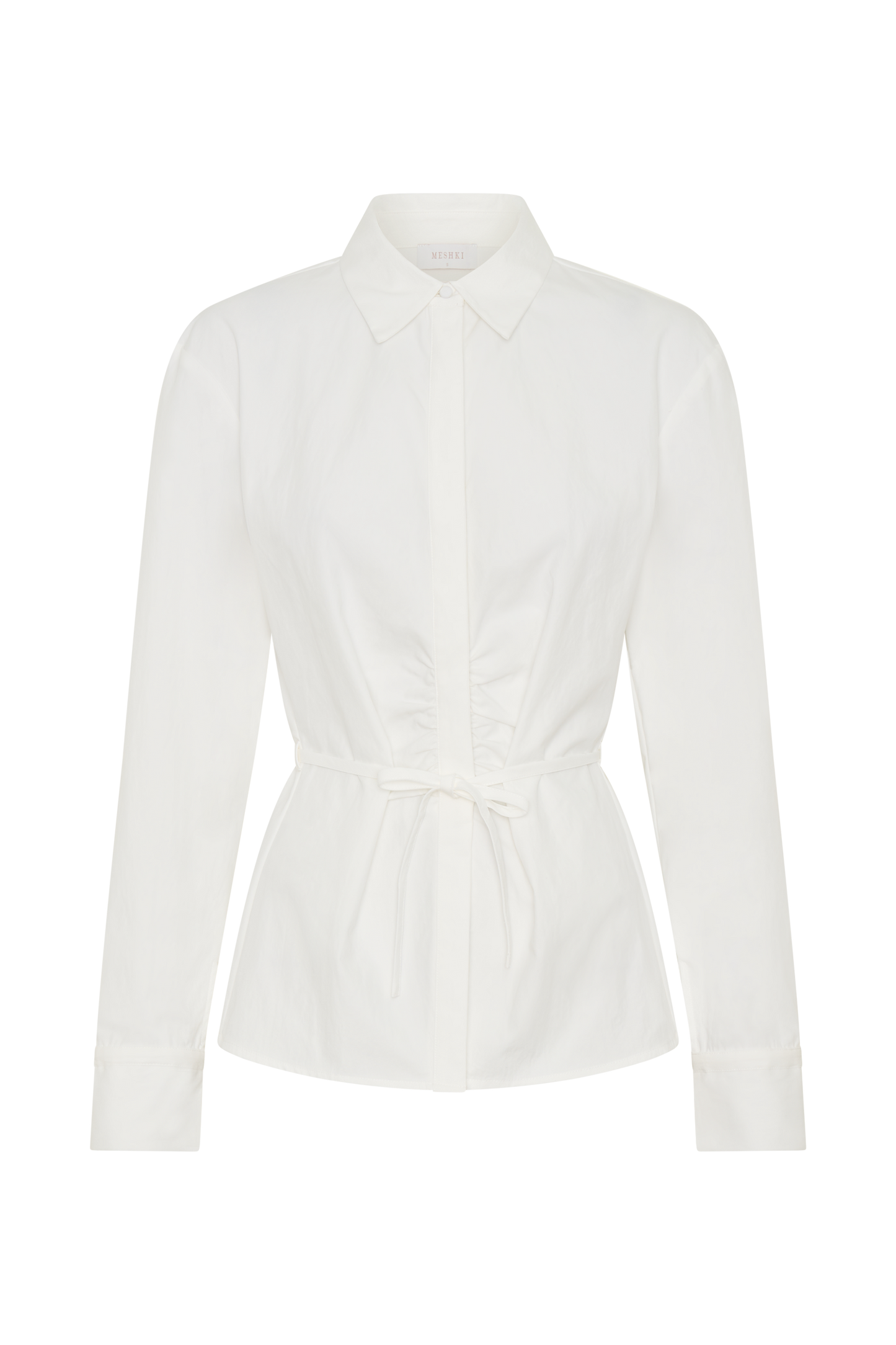 Millie Tie Back Cotton Shirt - White