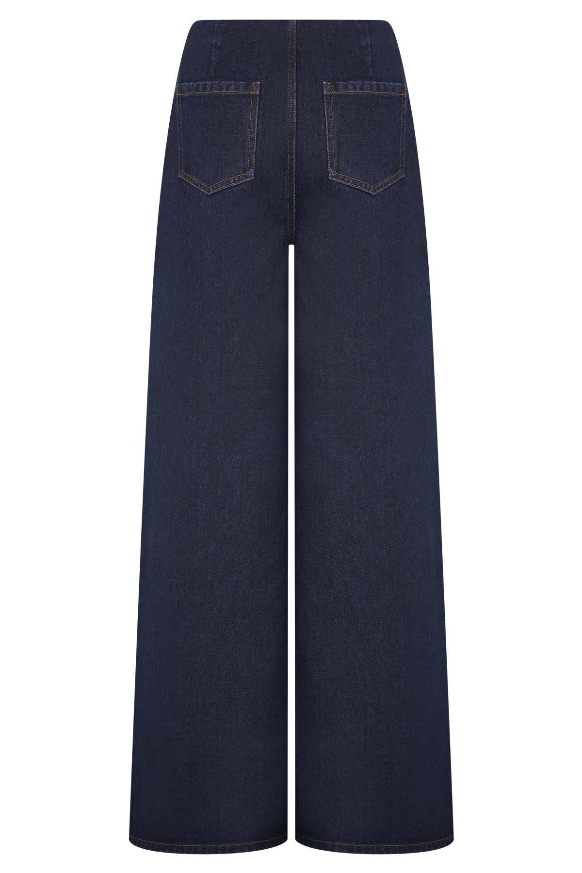 Miranda Faux Suede Belted Denim Wide Leg Jeans - Indigo Blue