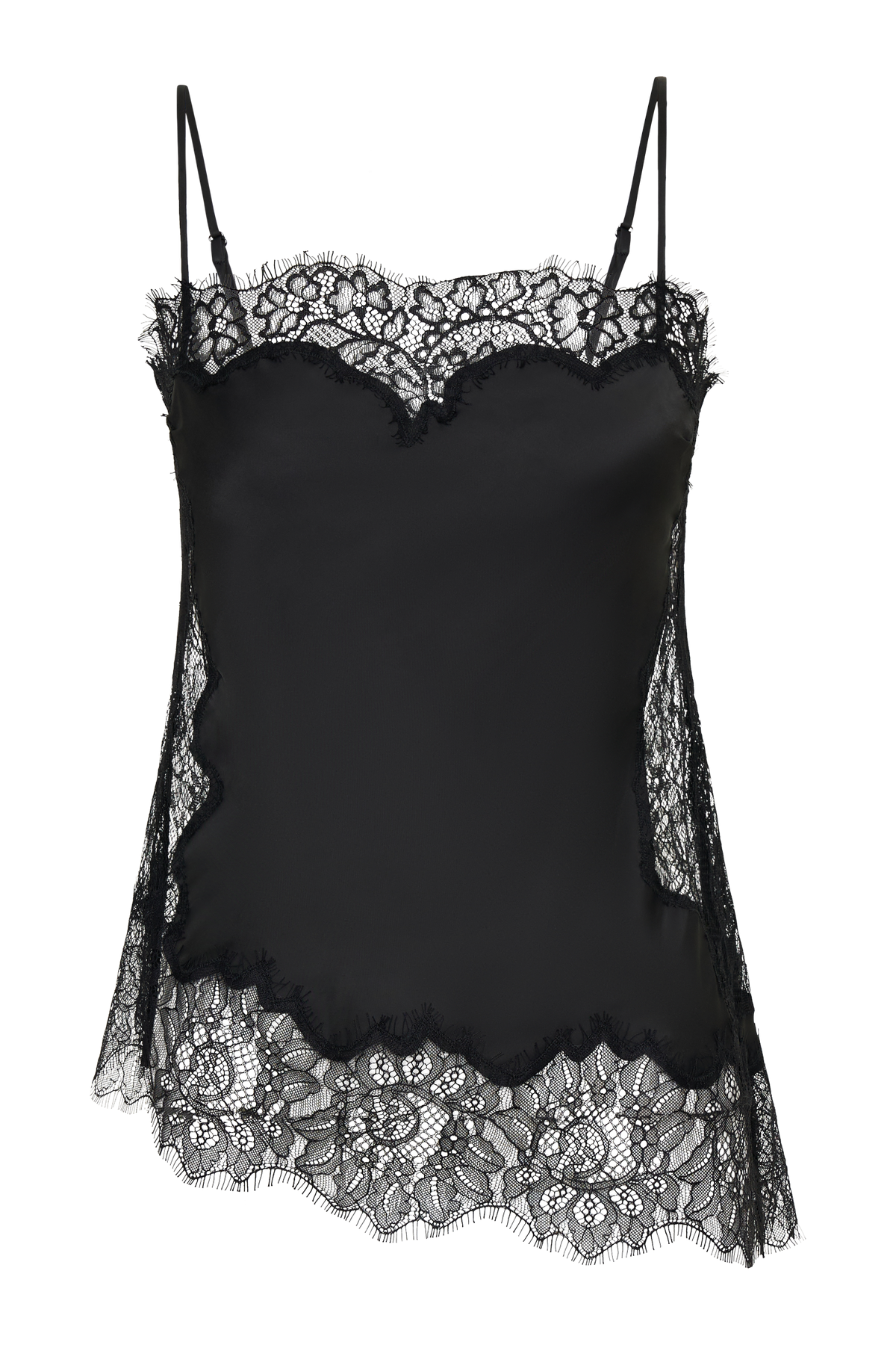 Miriam Satin & Lace Camisole - Black #9