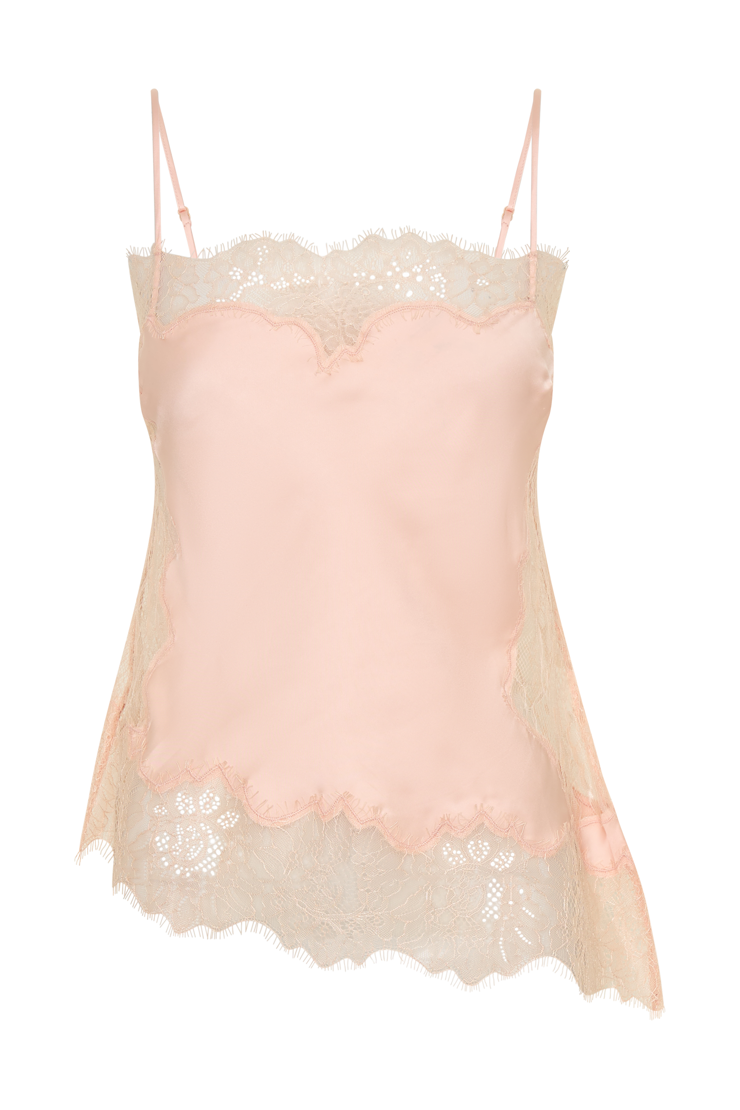 Miriam Satin & Lace Camisole - Peach #14
