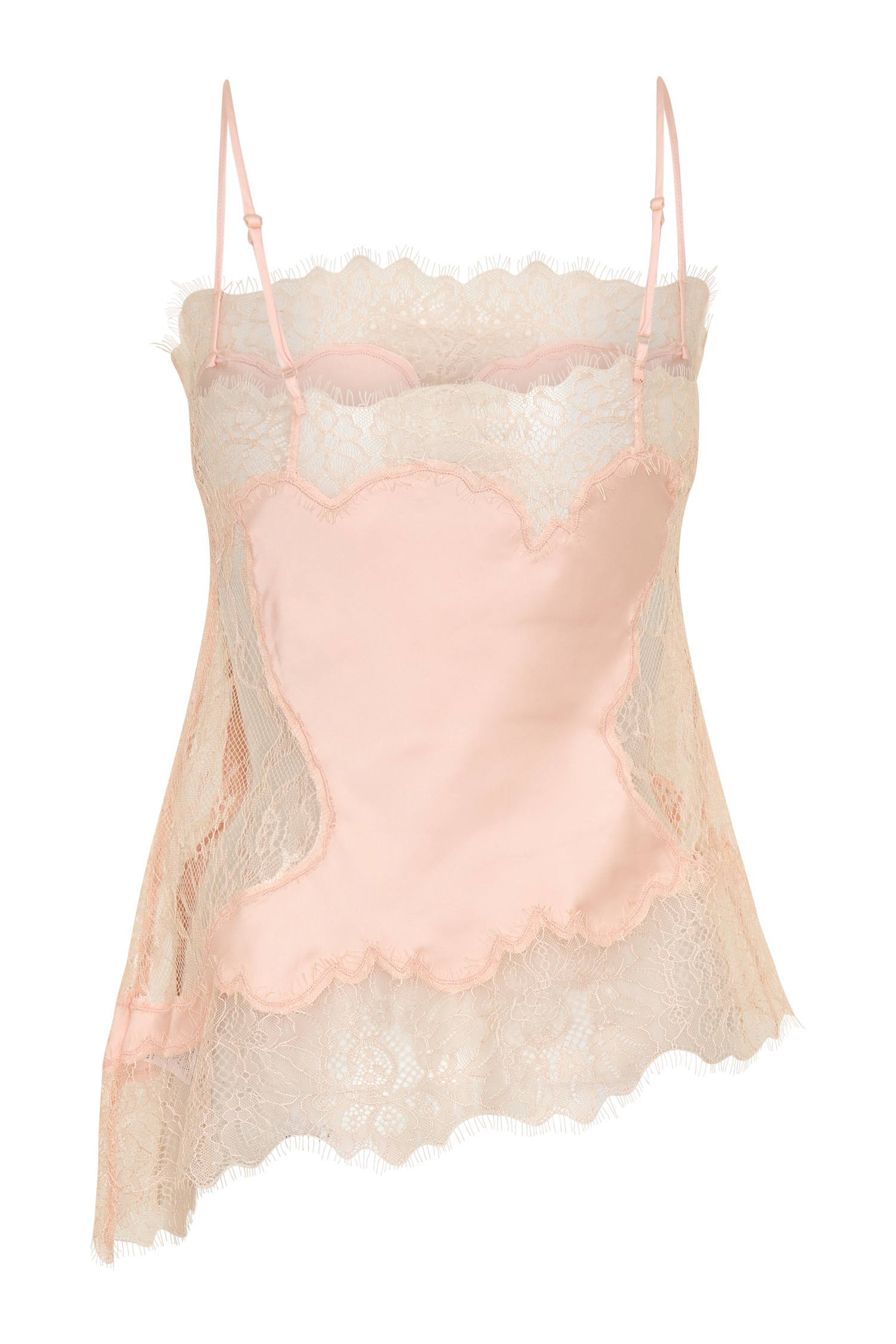 Miriam Satin & Lace Camisole - Peach #13
