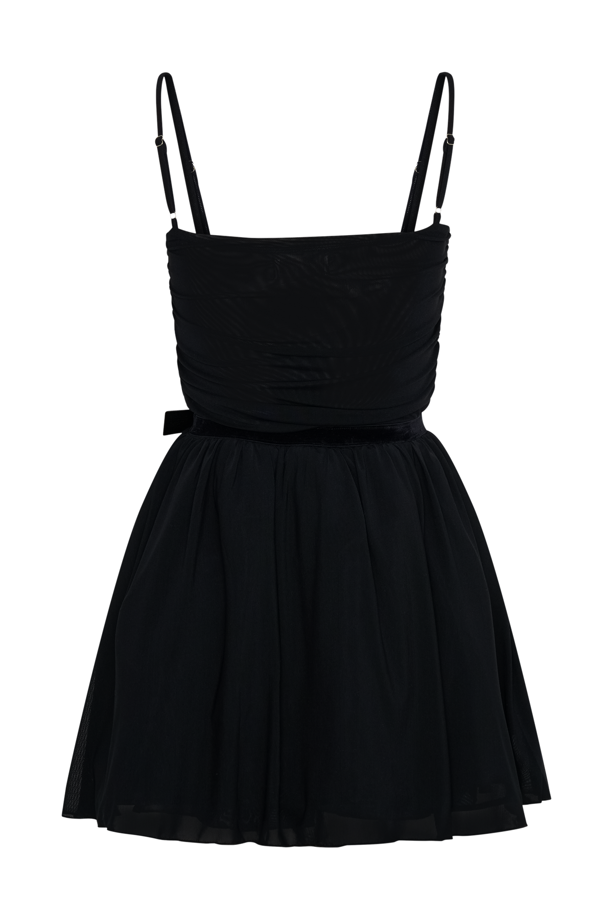 Mischa Mesh Mini Dress With Flower - Black #7