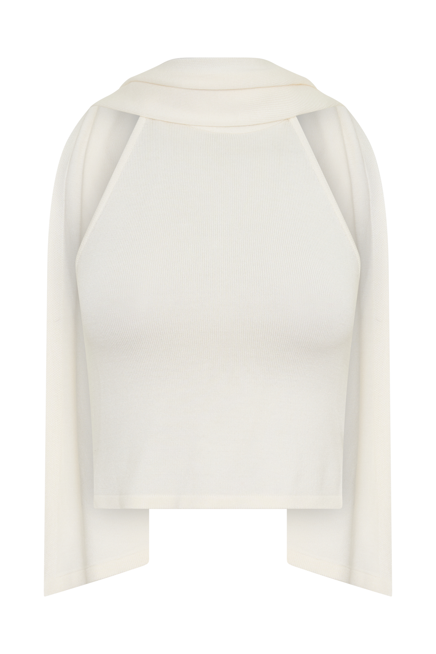 Misty Halter Backless Knit Top - Ivory