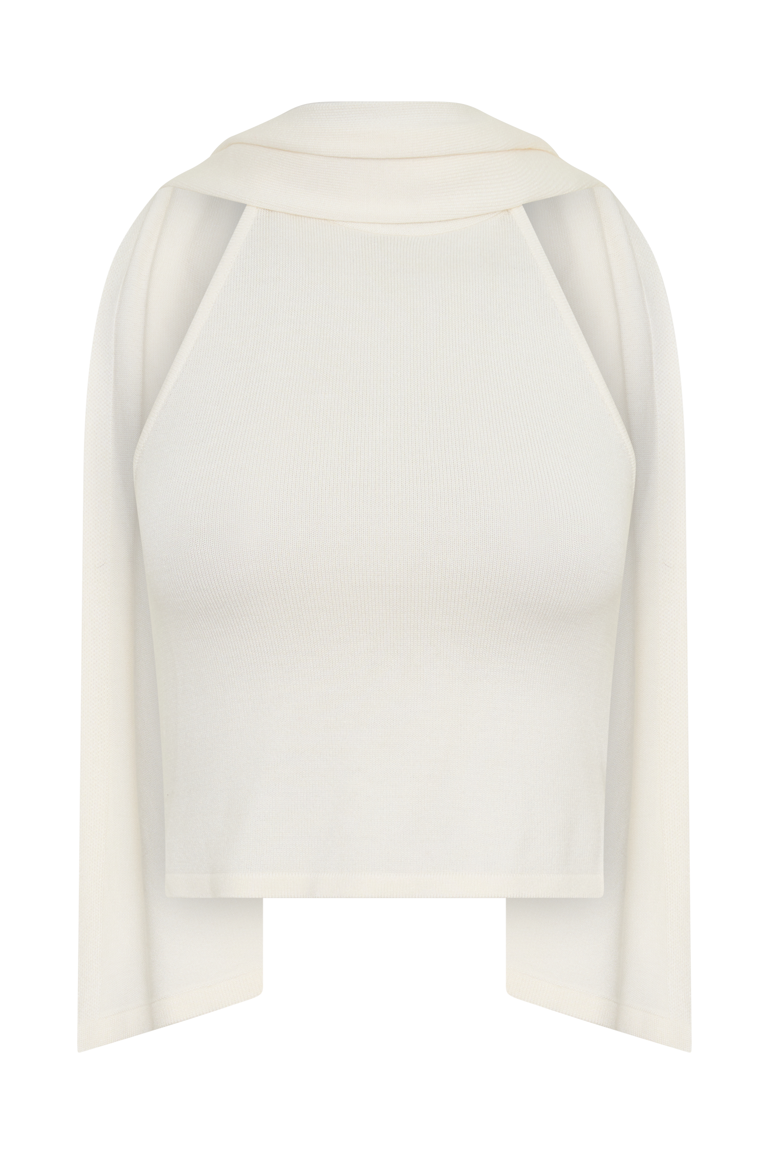 Misty Halter Backless Knit Top - Ivory #11