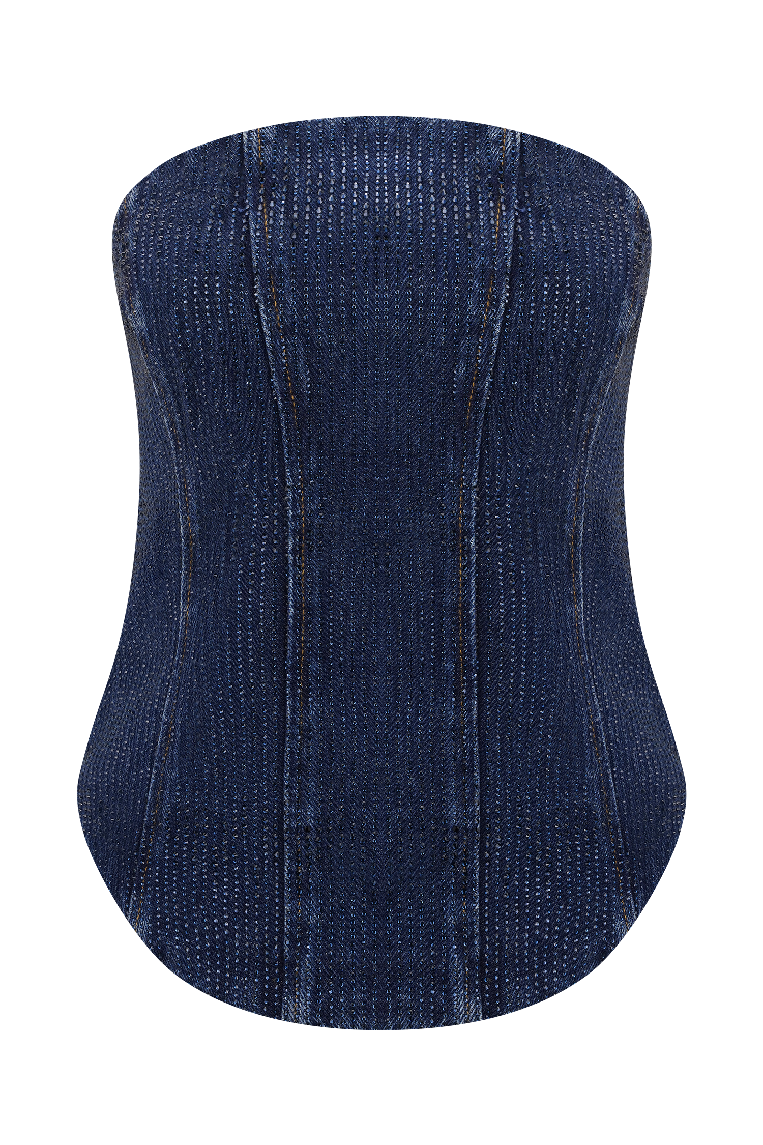 Monte Strapless Diamante Denim Corset - Midnight Blue #11
