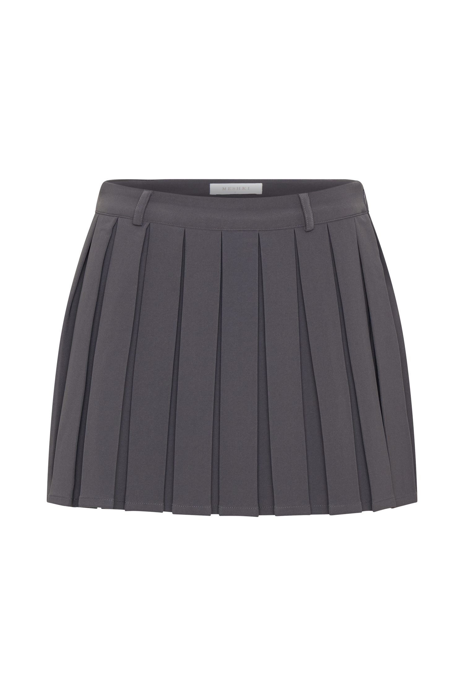 Mura Pleated Mini Skirt - Charcoal #8