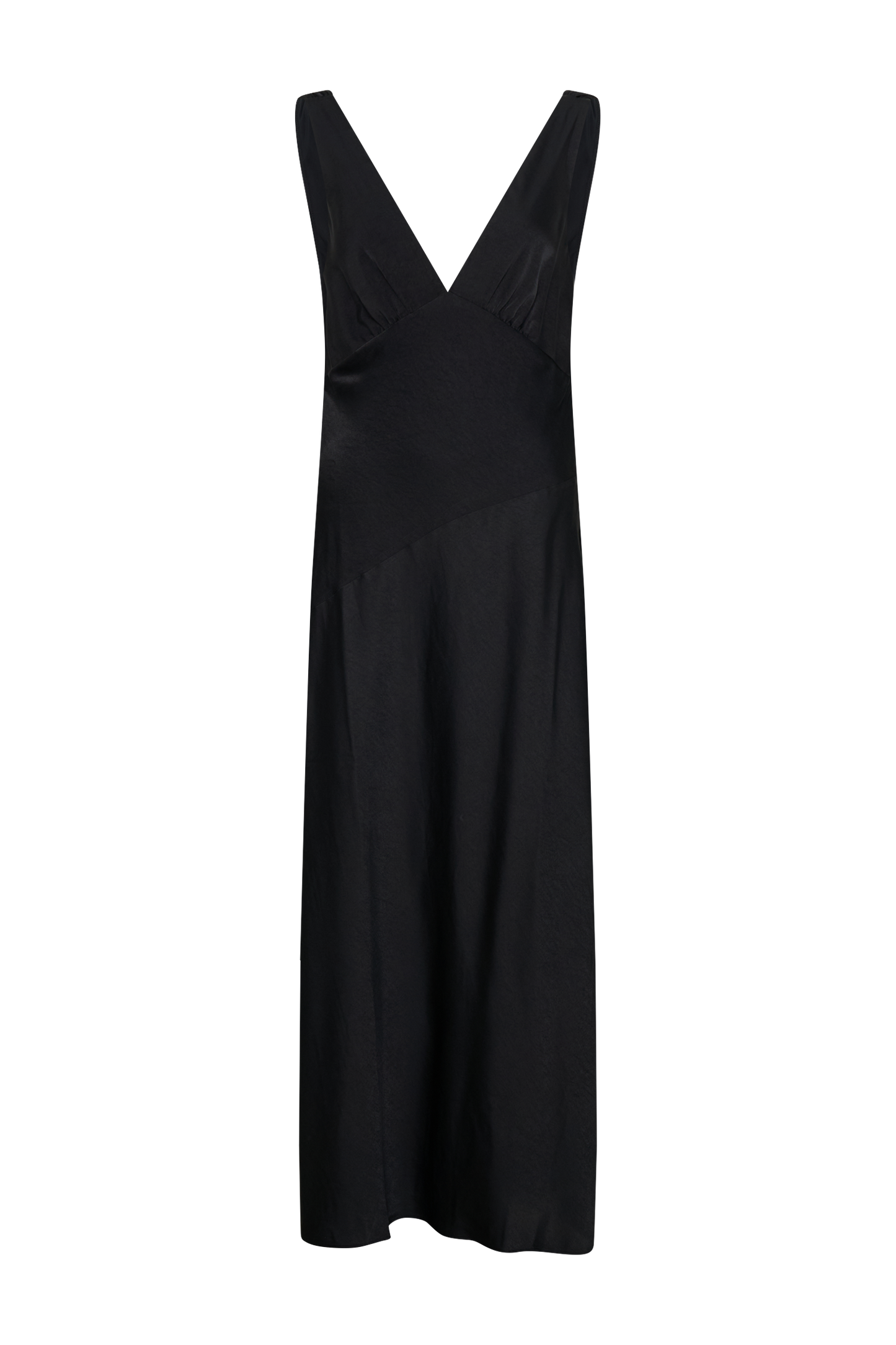 Nadia Maxi Satin Dress With Back Cowl - Black