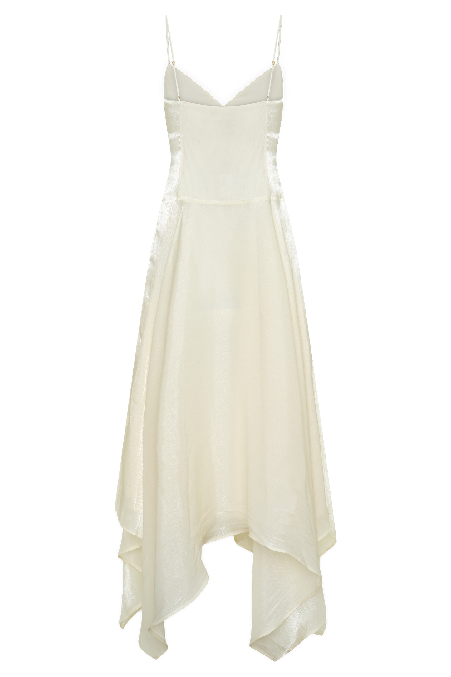 Naomi Satin Asymmetric Hem Maxi Dress - Ivory