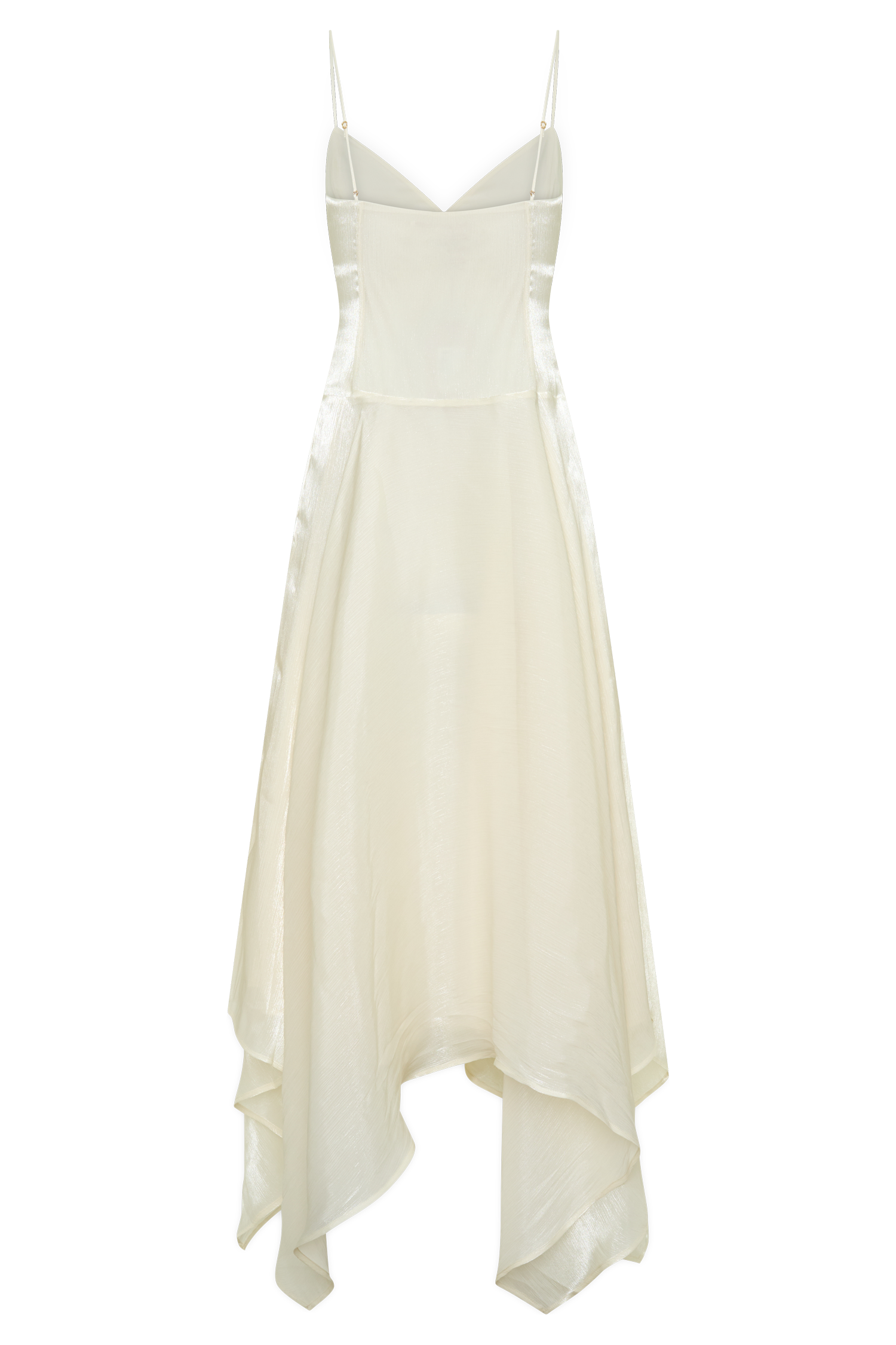 Naomi Satin Asymmetric Hem Maxi Dress - Ivory #5