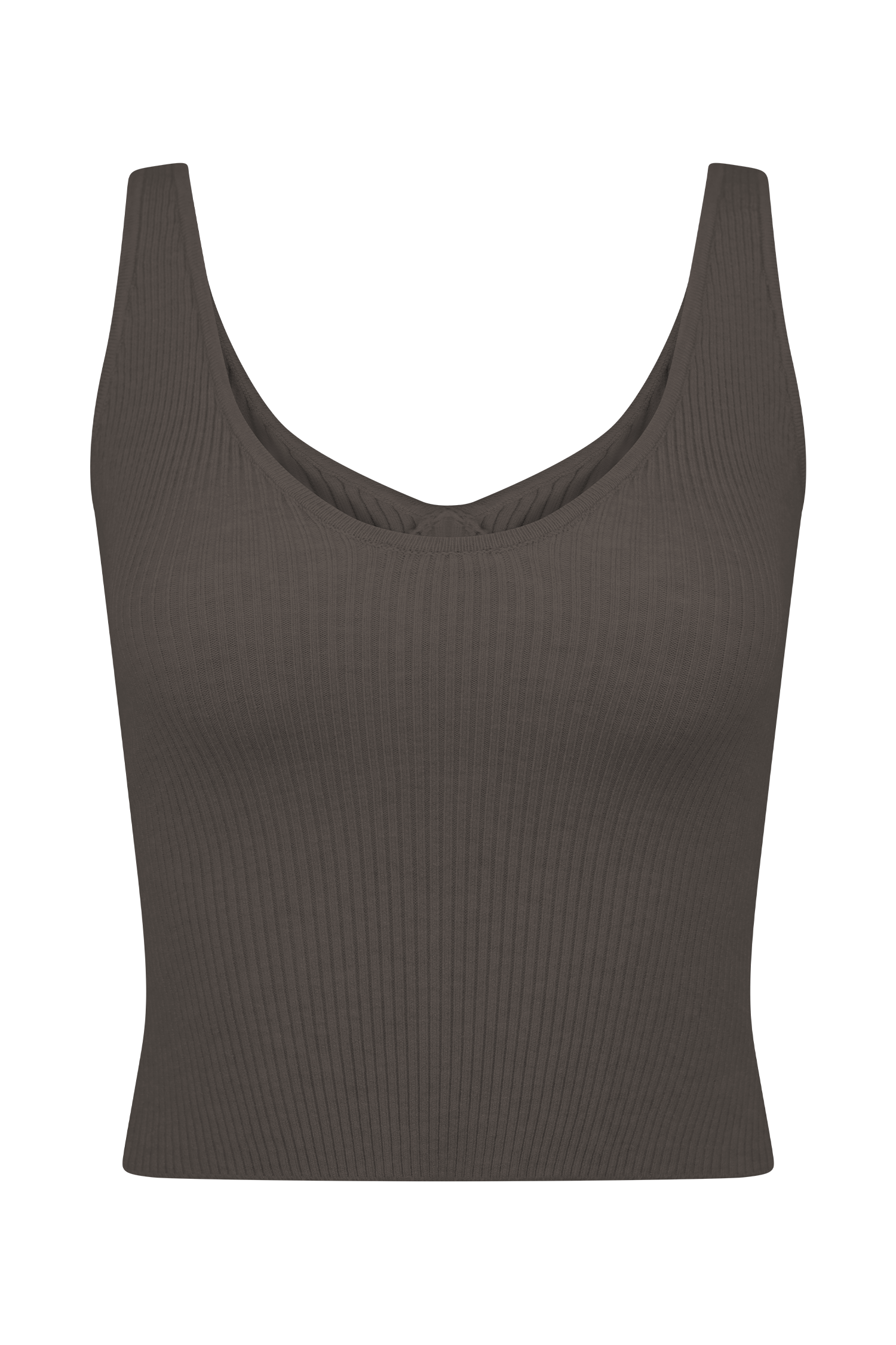Natalya Ribbed Knit Cami Top - Dark Chocolate #8