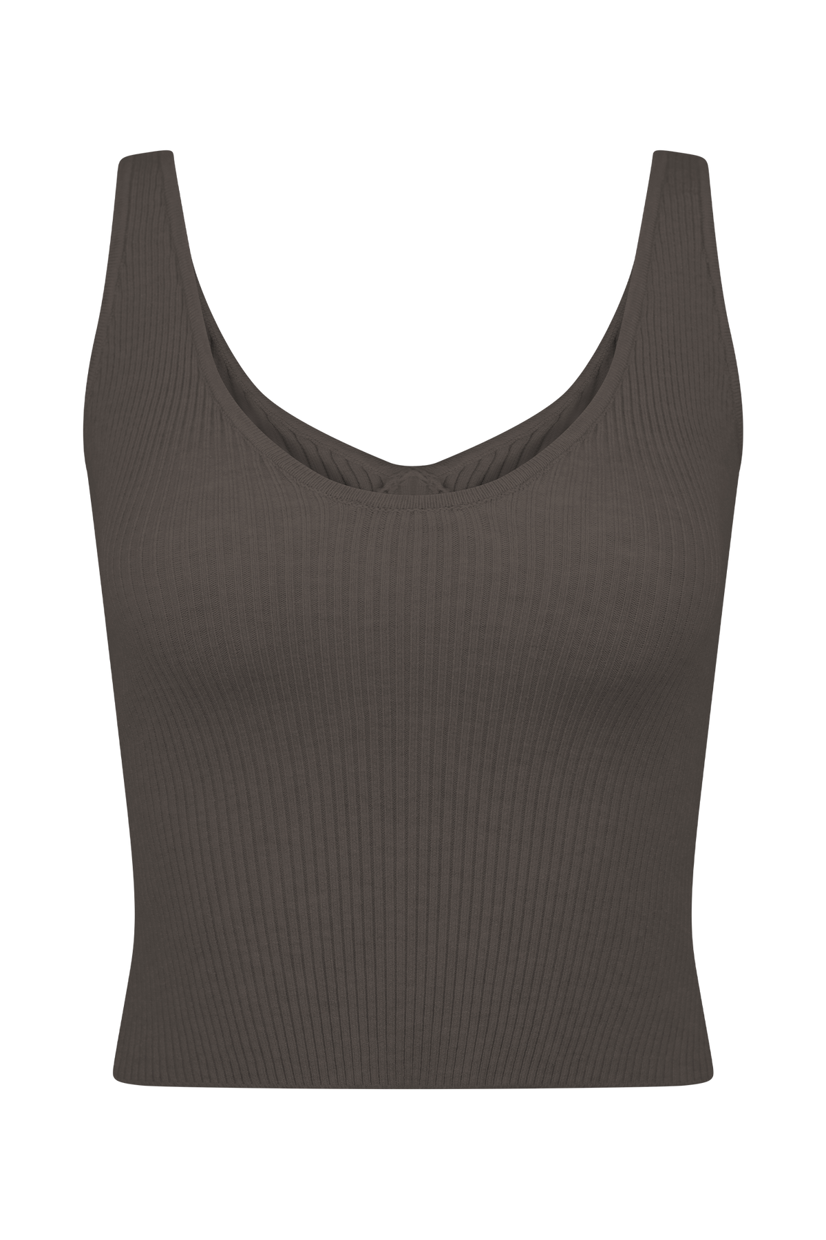 Natalya Ribbed Knit Cami Top - Dark Chocolate #8