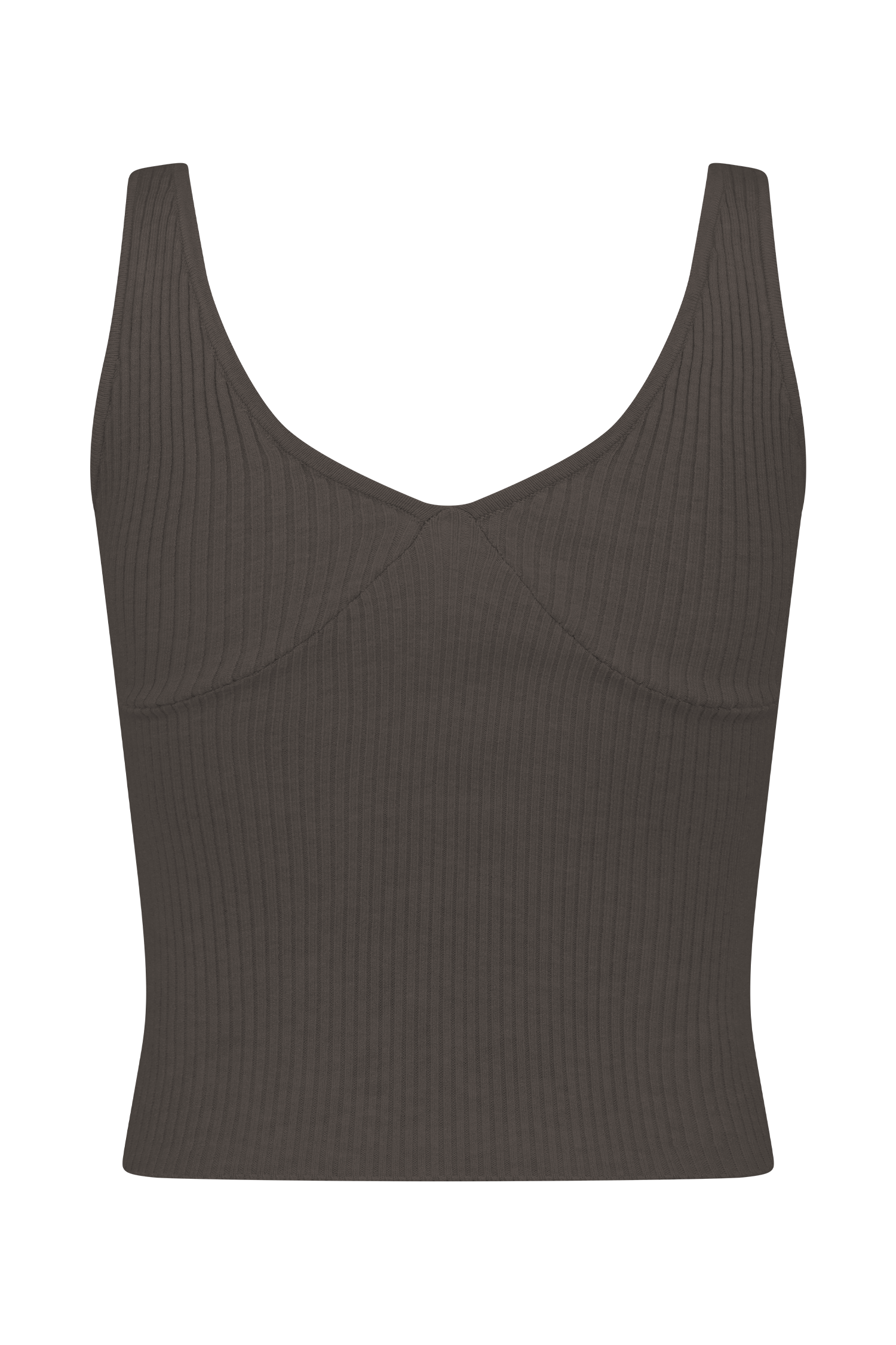 Natalya Ribbed Knit Cami Top - Dark Chocolate #9