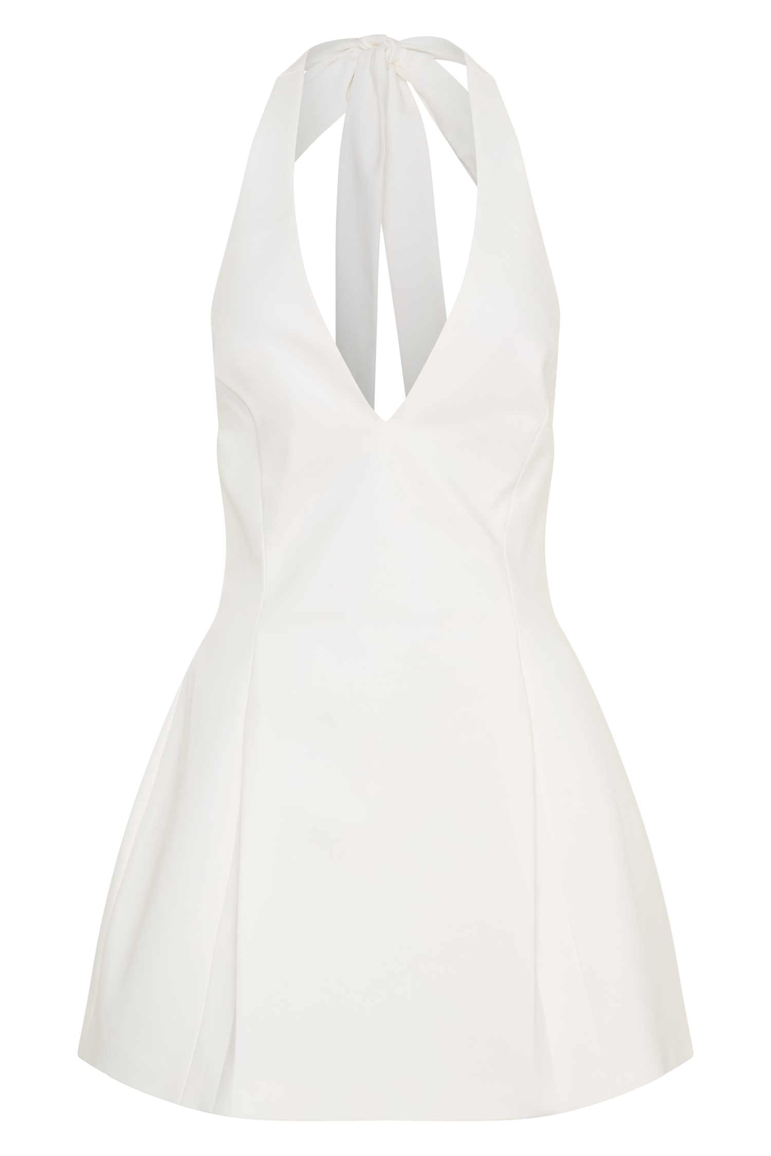 Nelly Halter Neck Cotton Mini Dress - White #9